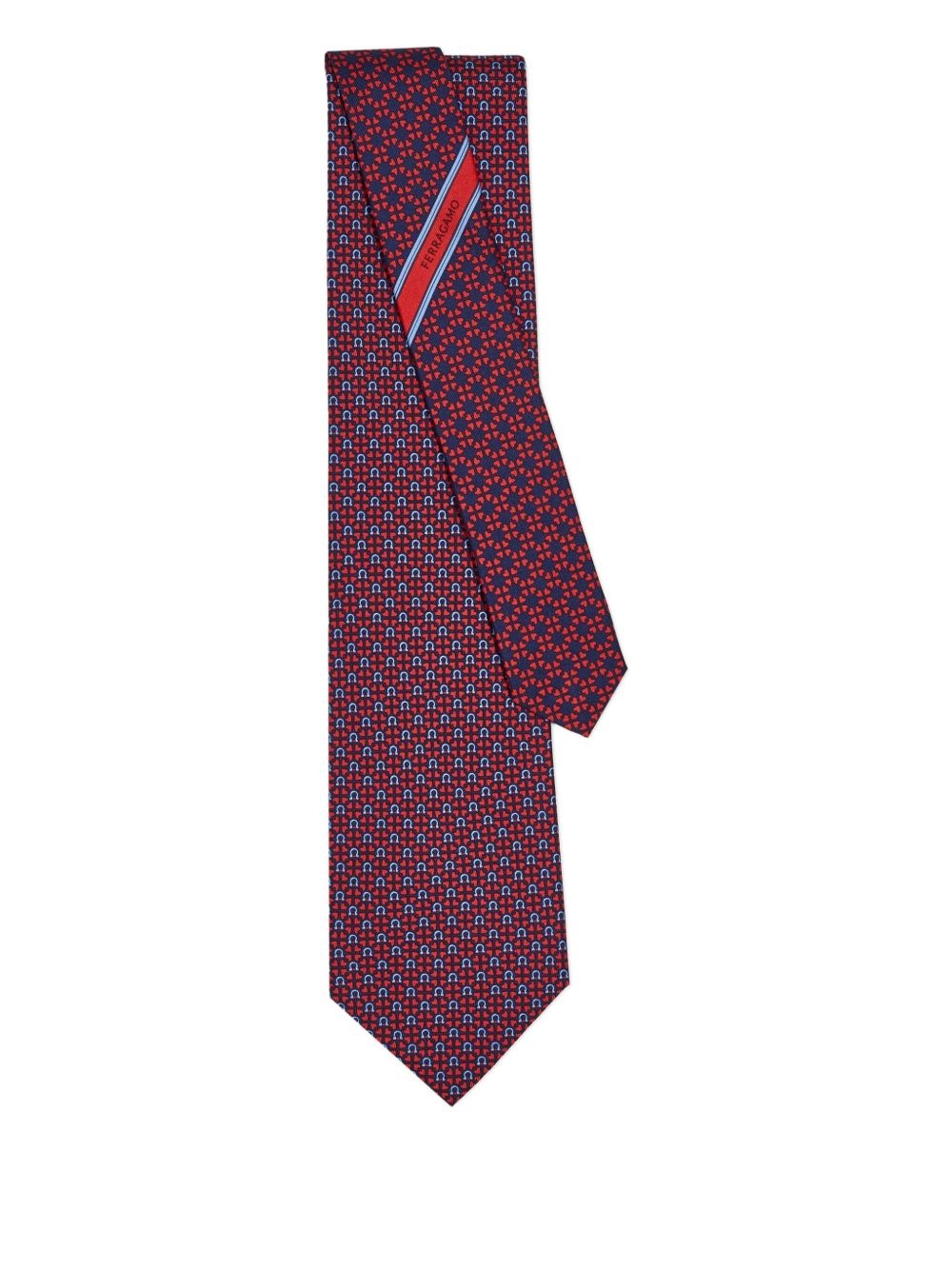 graphic-pattern silk tie - 1