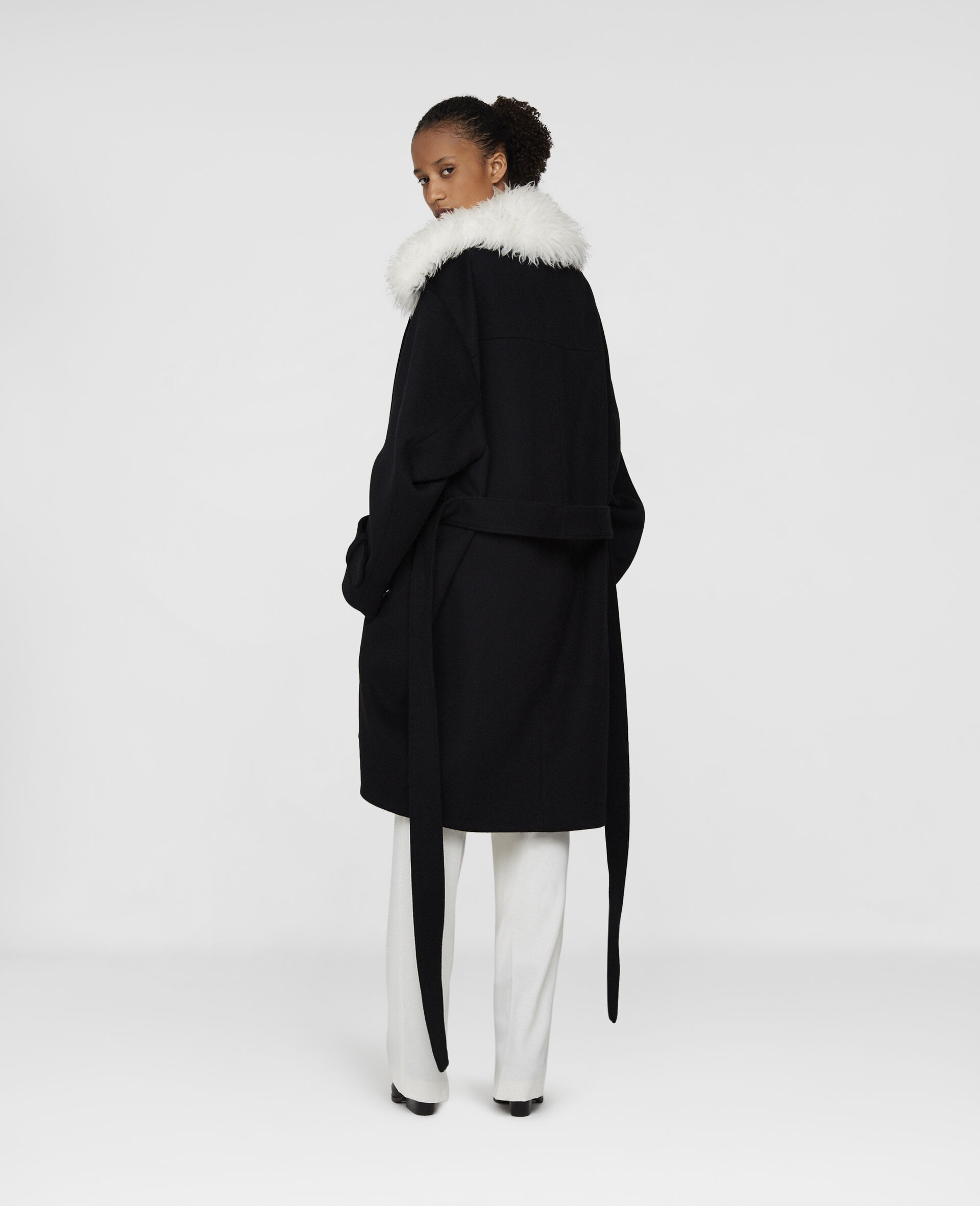 FFF Collared Wool Coat - 3