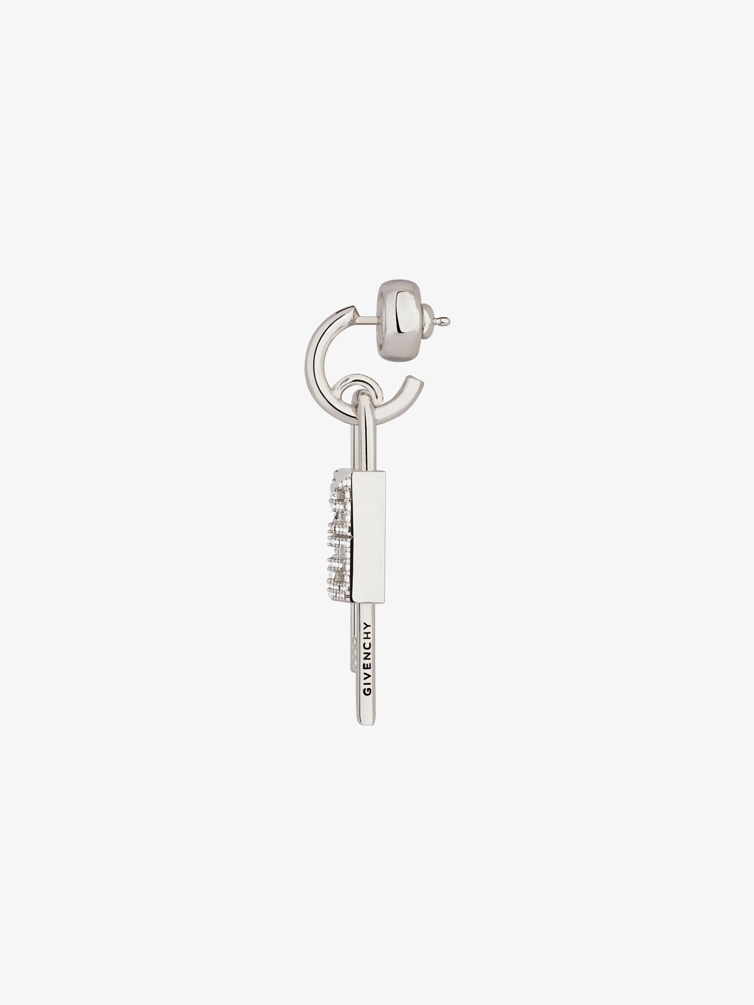 LOCK EARRING IN METAL WITH CRYSTALS - 3