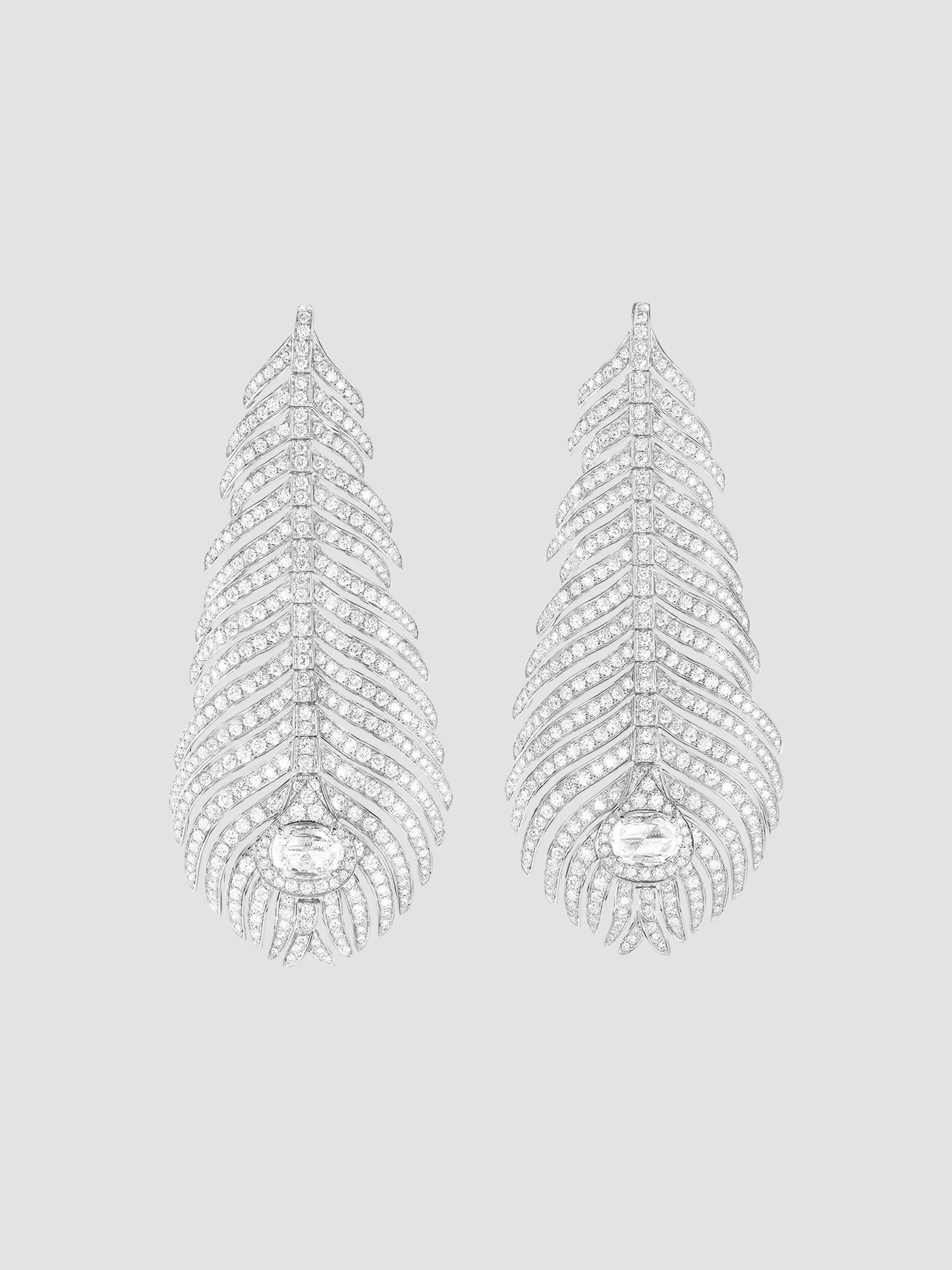 Women's Plume de Paon 18K White Gold & 5.80 TCW Diamond Drop Earrings - White Gold - 1