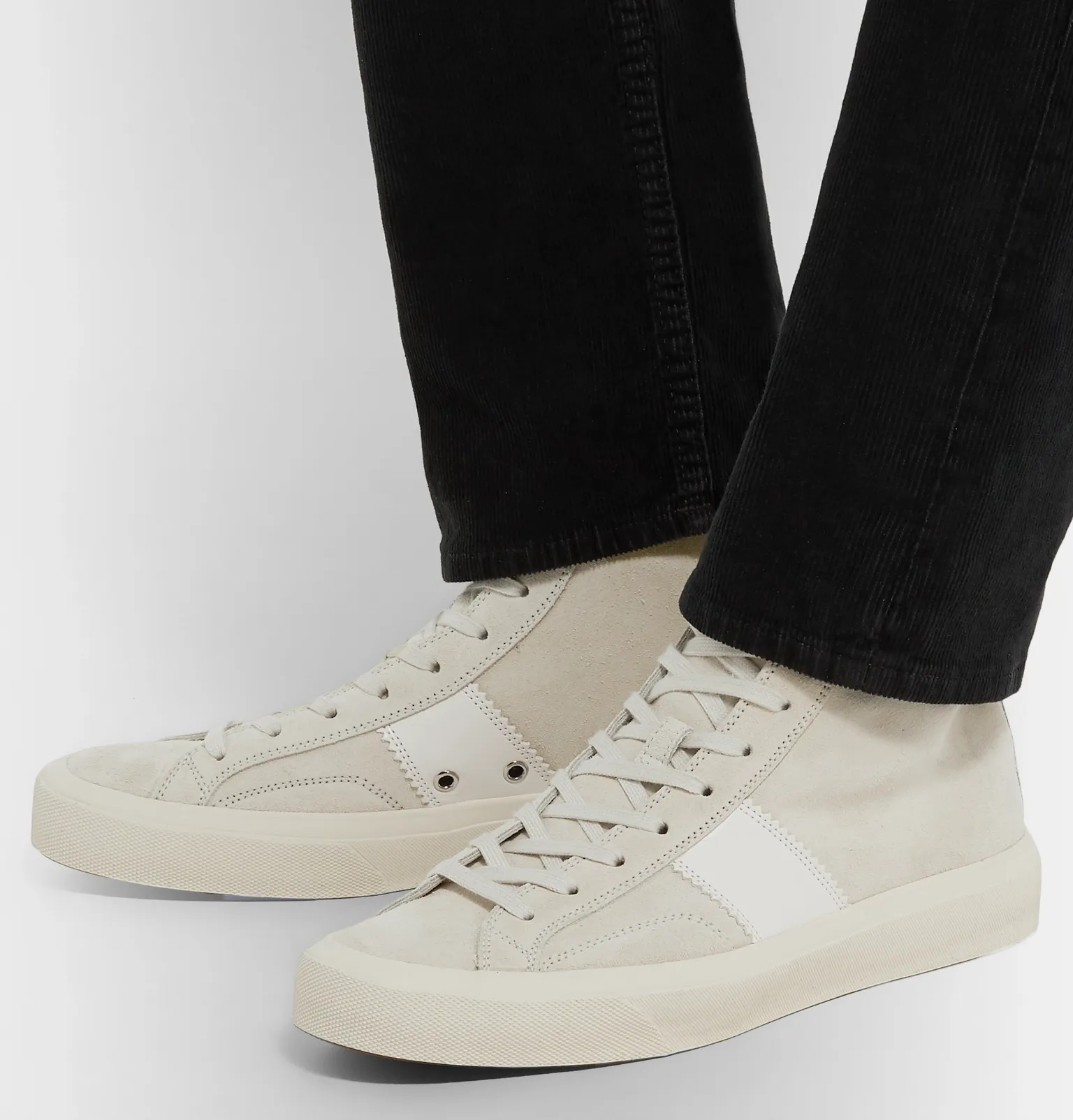 Cambridge Leather-Trimmed Suede High-Top Sneakers - 19