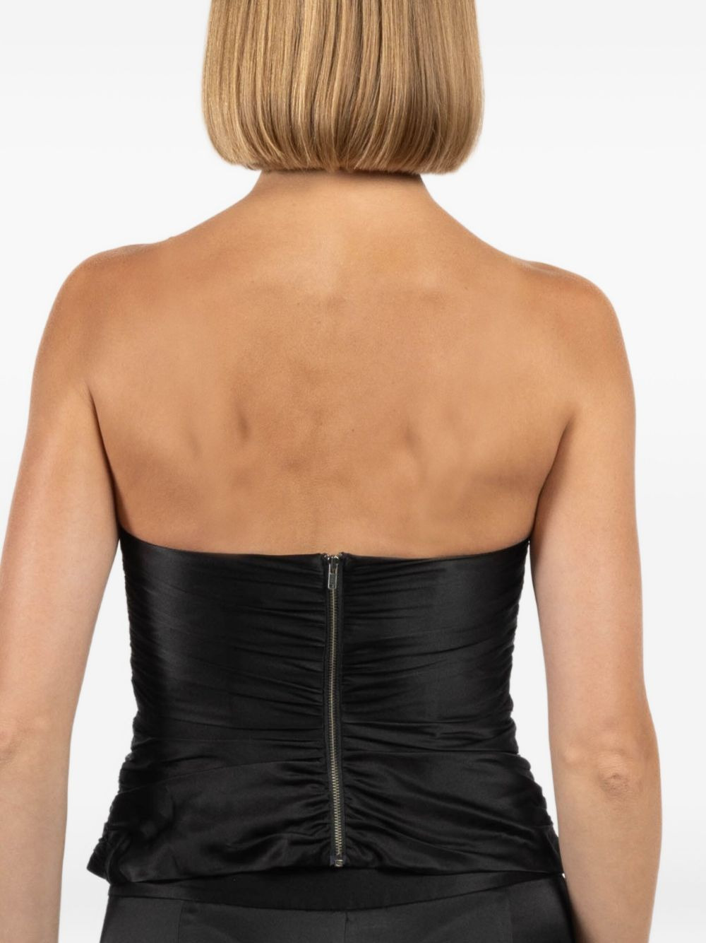 ruched strapless top - 3