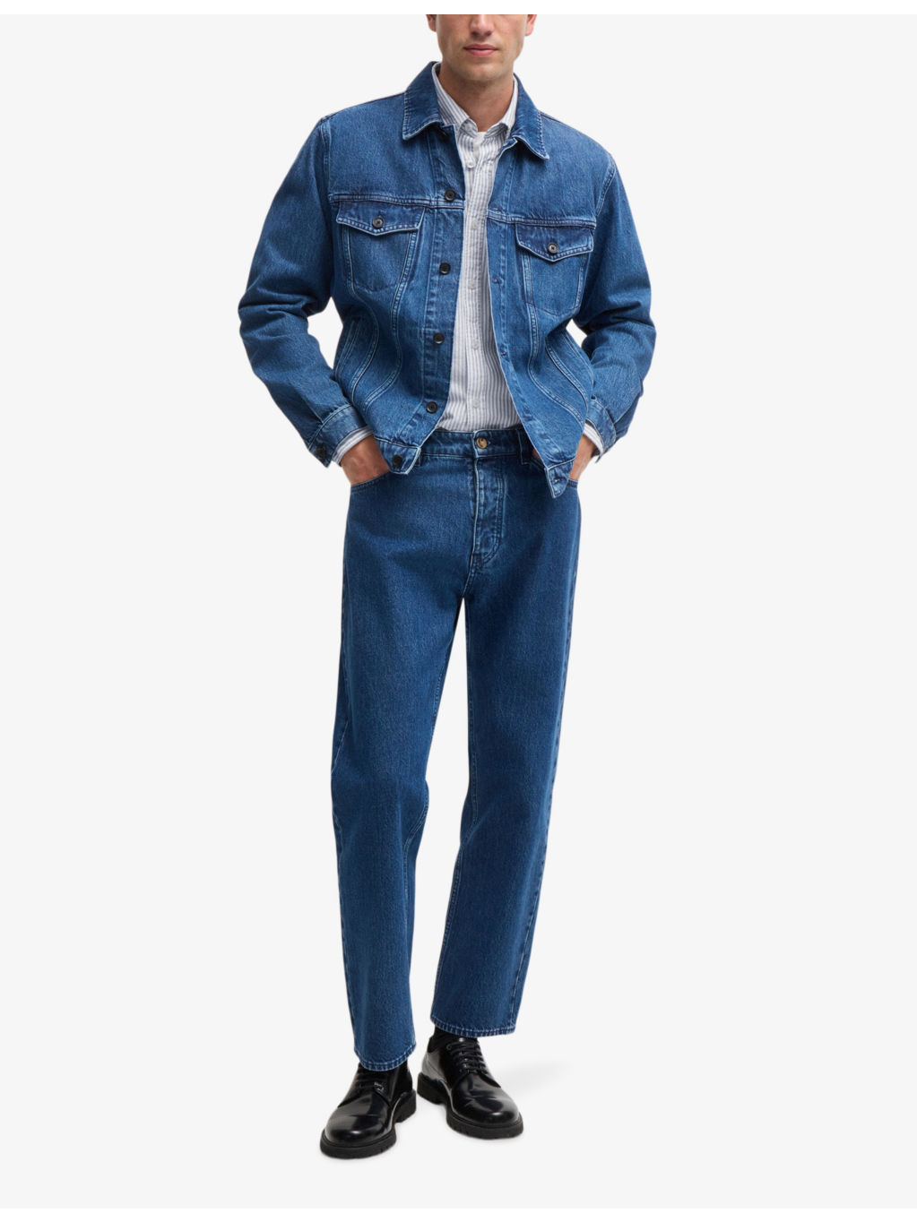 Slim-fit button-down Oxford-cotton shirt - 2