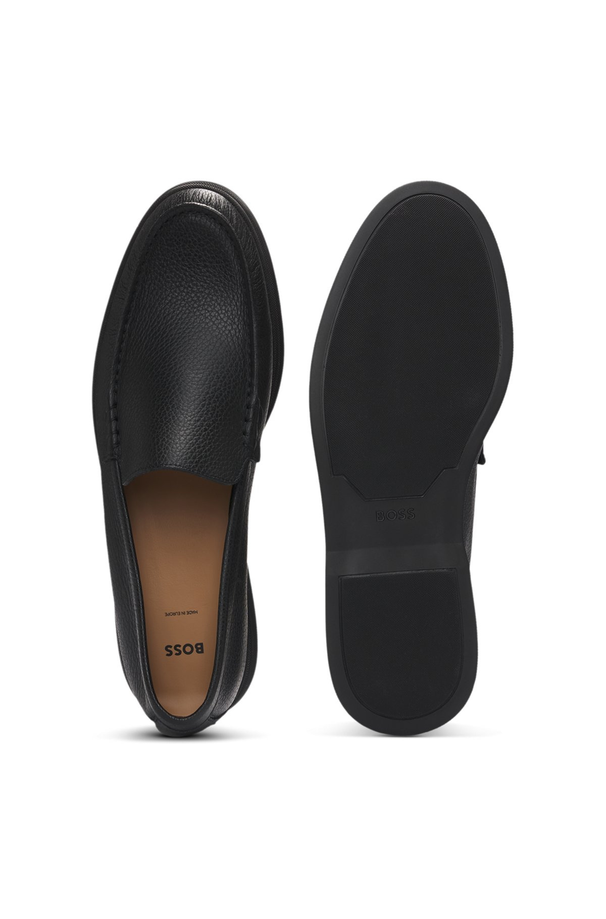 TUMBLED-LEATHER MOCCASINS WITH LOGO DETAIL - 4
