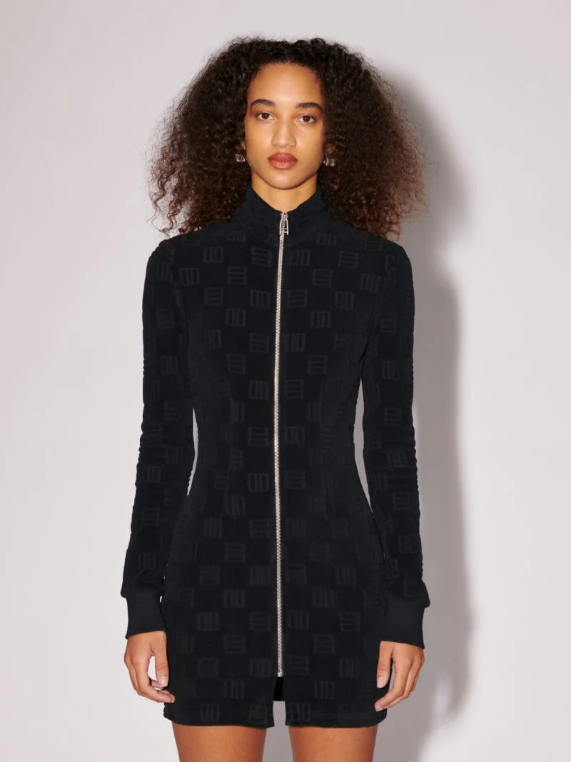 MONOGRAM CUTTED ZIP MINI DRESS - 3