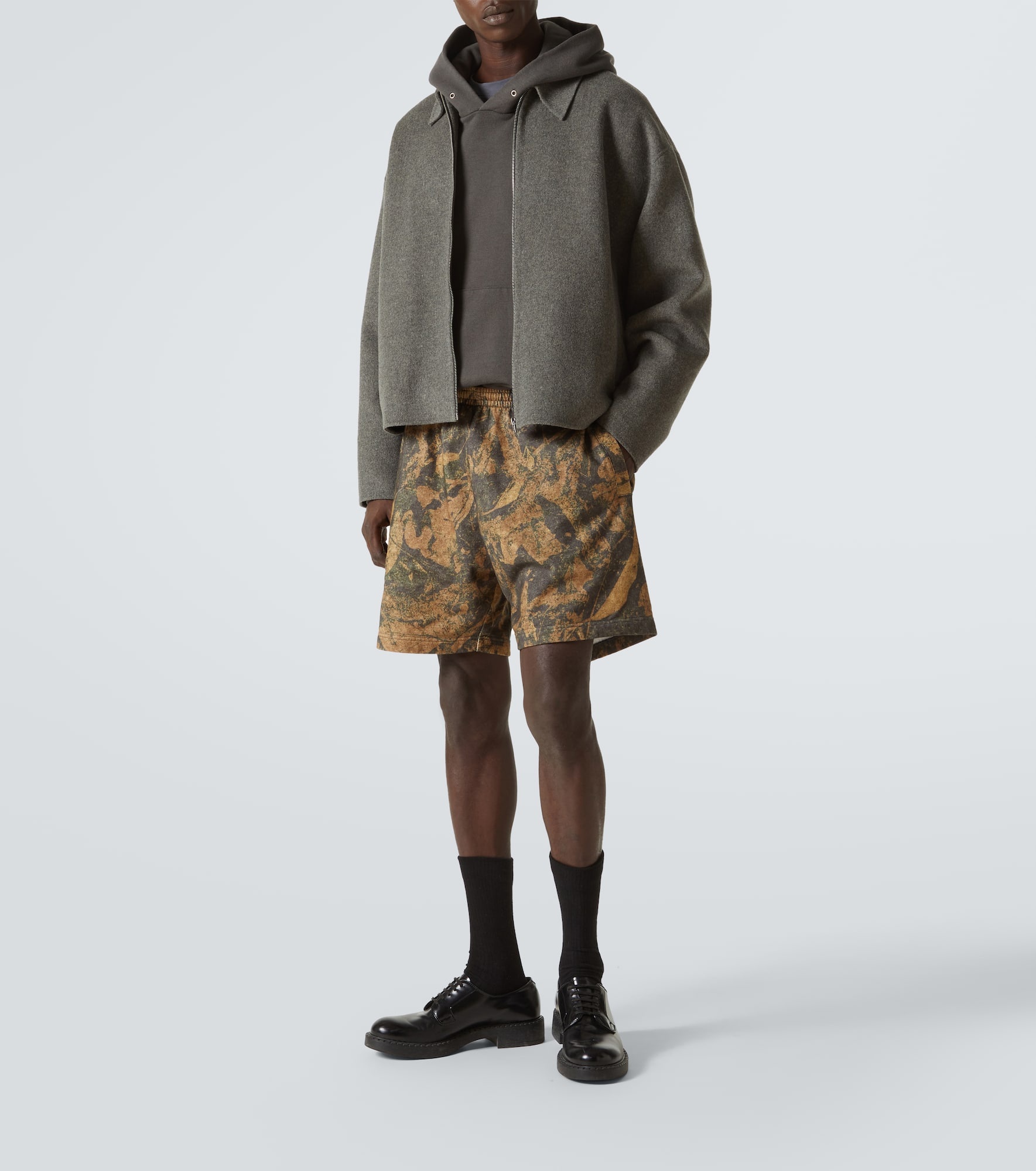 Camouflage cotton fleece shorts - 2
