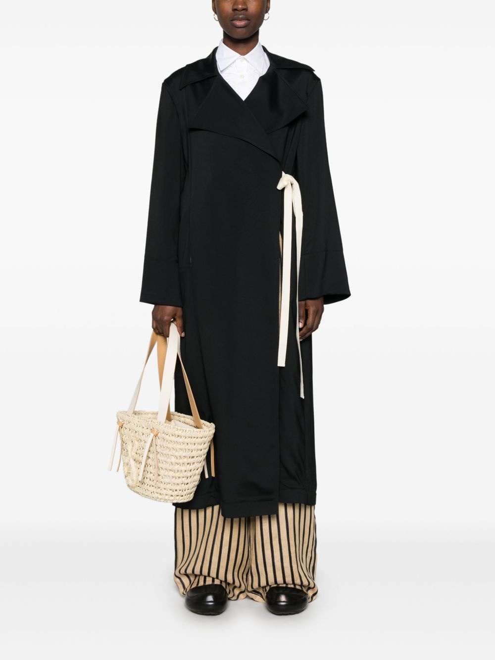 satin trench coat - 2