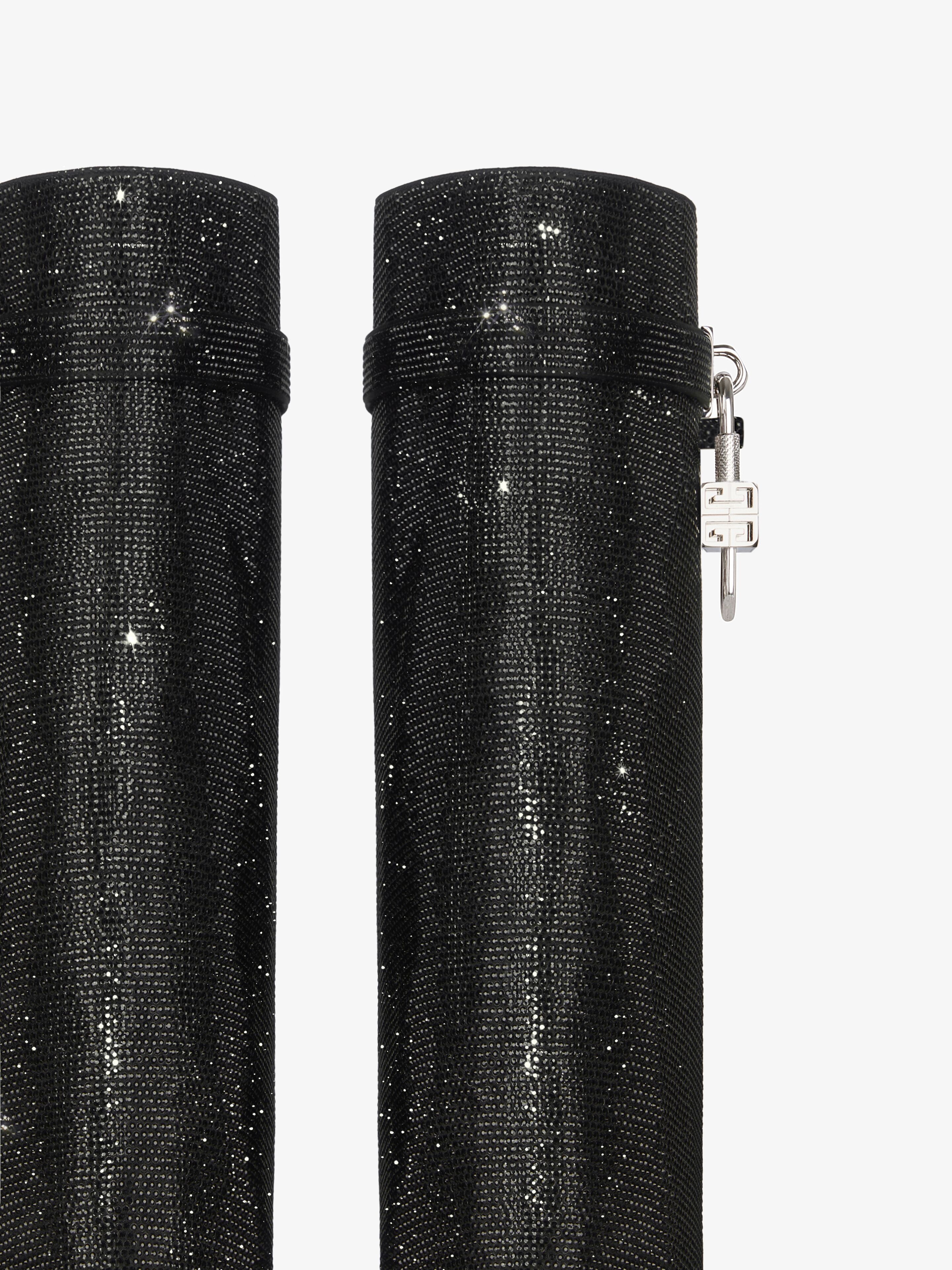SHARK LOCK BOOTS IN SATIN WITH STRASS - 6