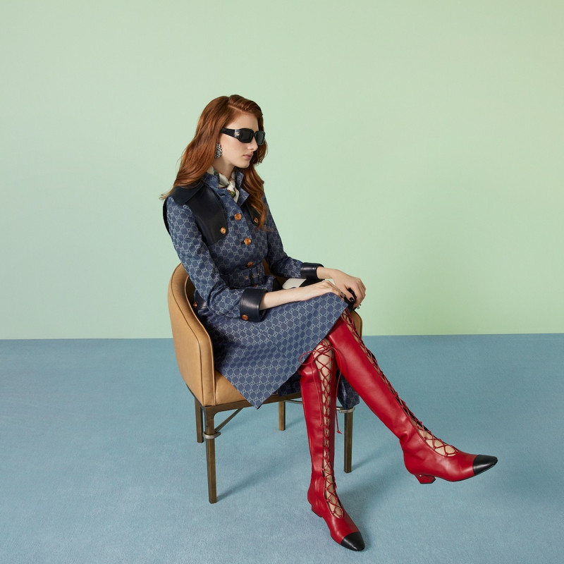 GUCCI GG canvas long coat outlook