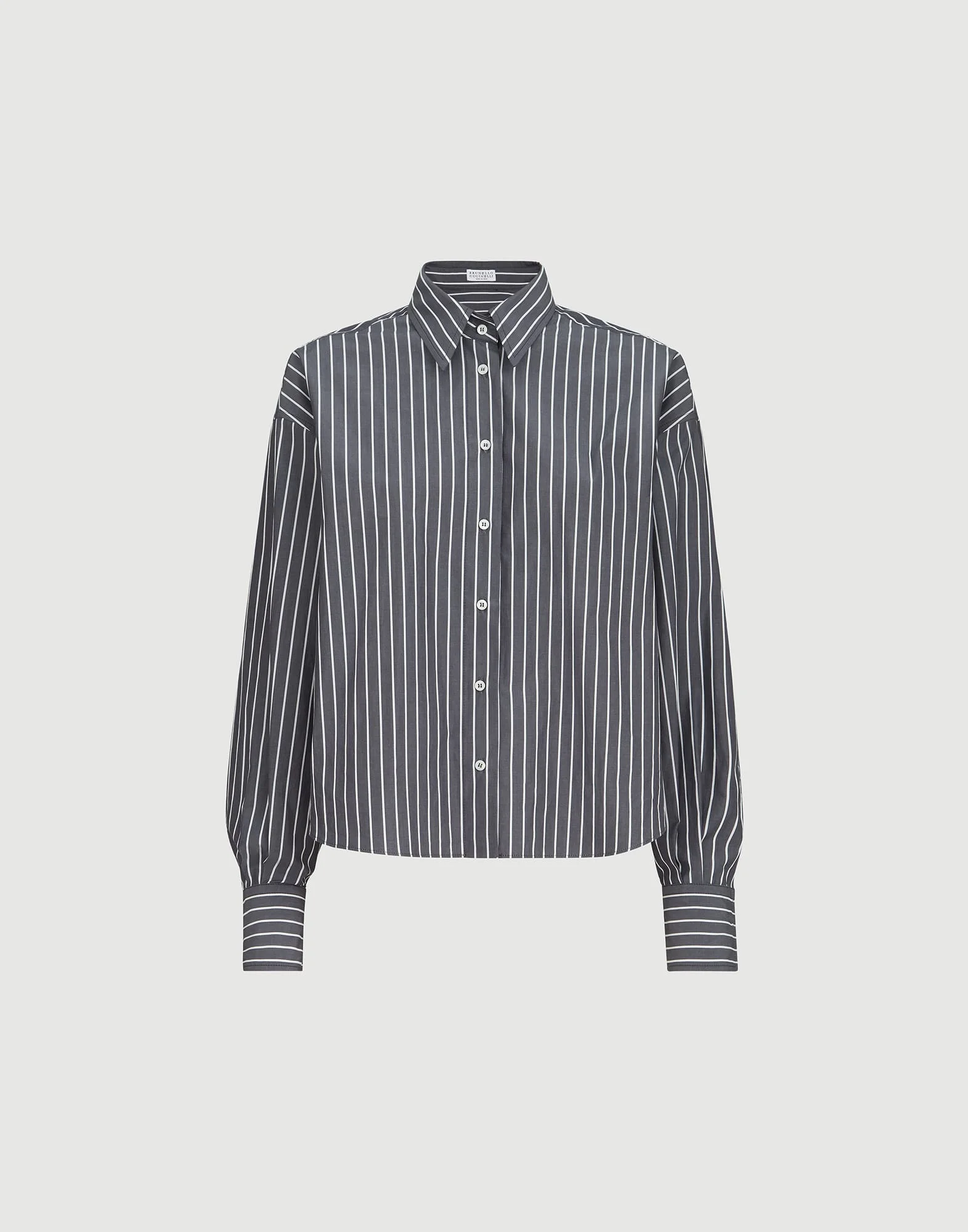 Striped cotton poplin shirt - 1