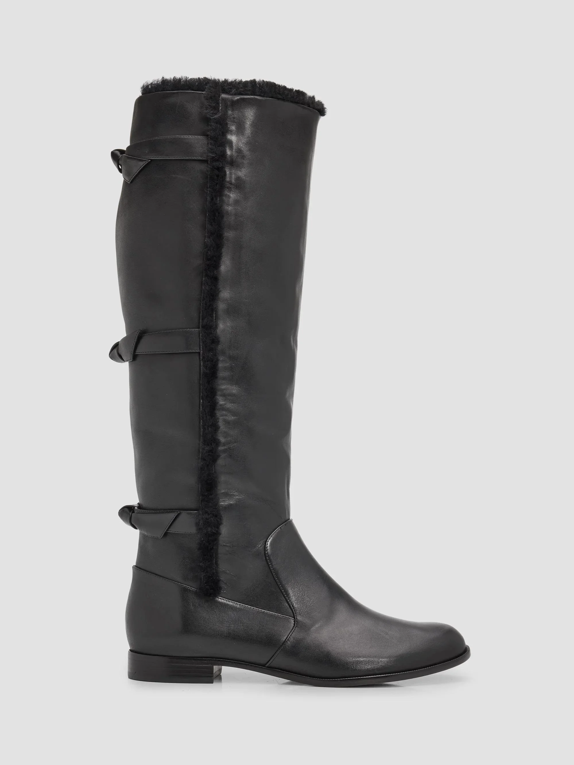 Women's Lolita Tall Leather Boots - Black - 1
