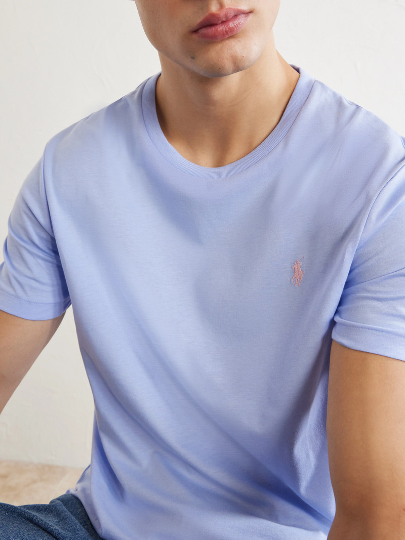 Logo-Embroidered Cotton-Jersey T-Shirt 5