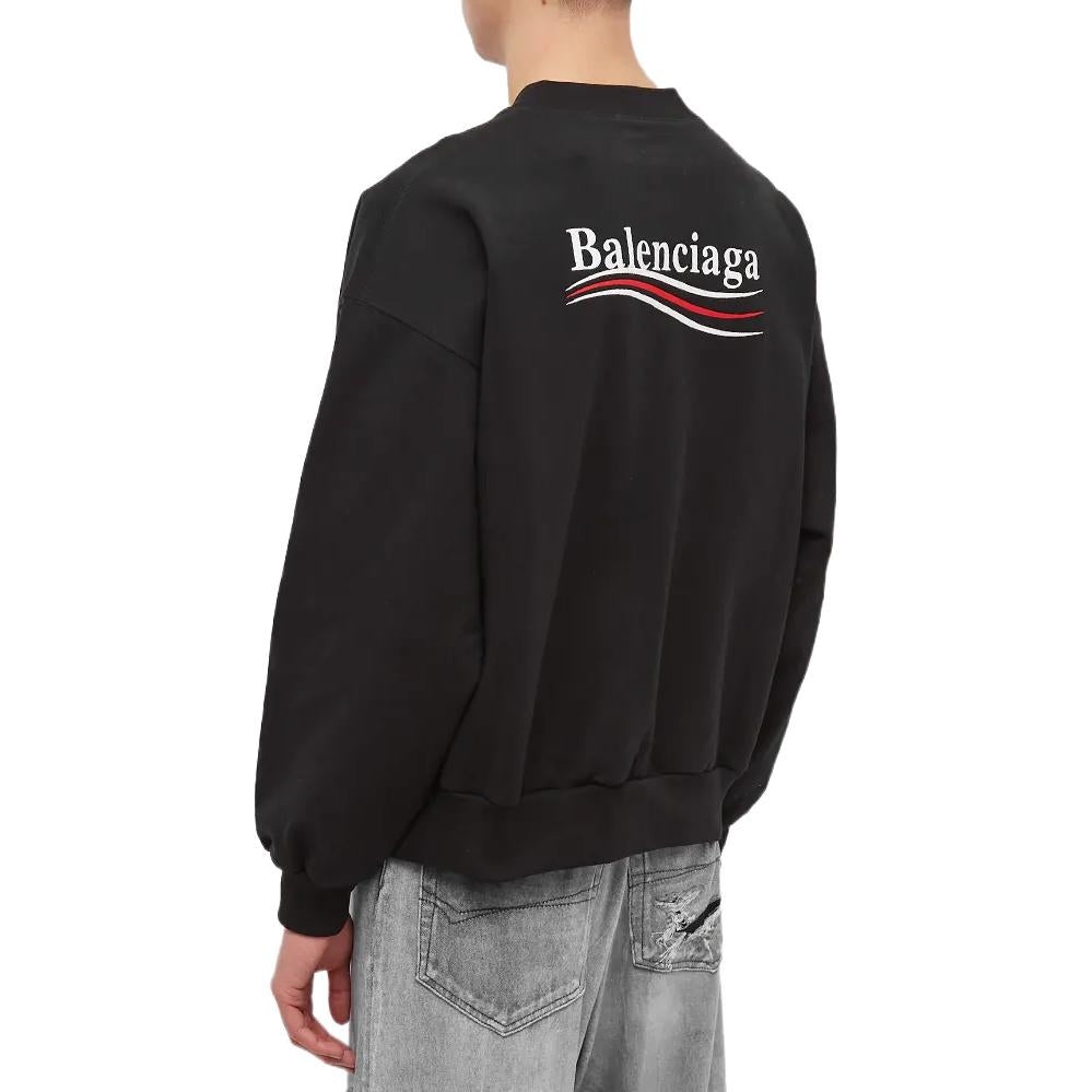 Balenciaga Political Campaign Crewneck Sweater 'Black' 697869TKVI91070 - 4