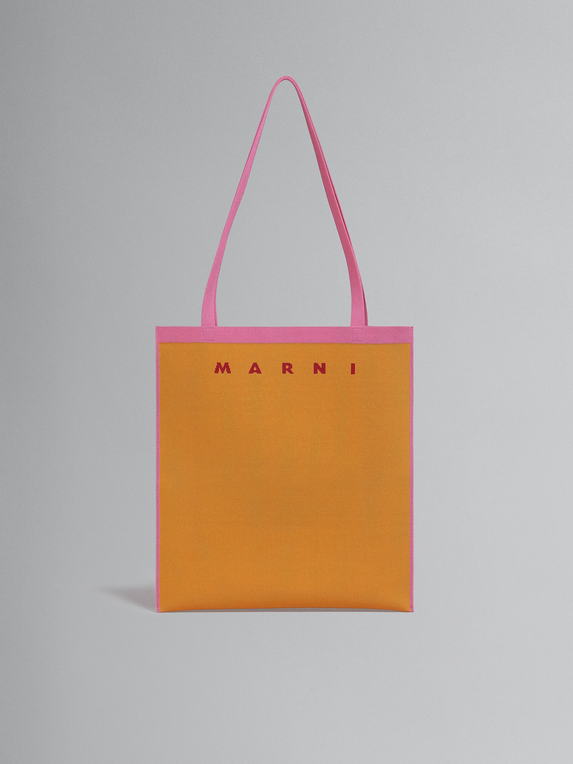 ORANGE AND PINK JACQUARD BAG - 1