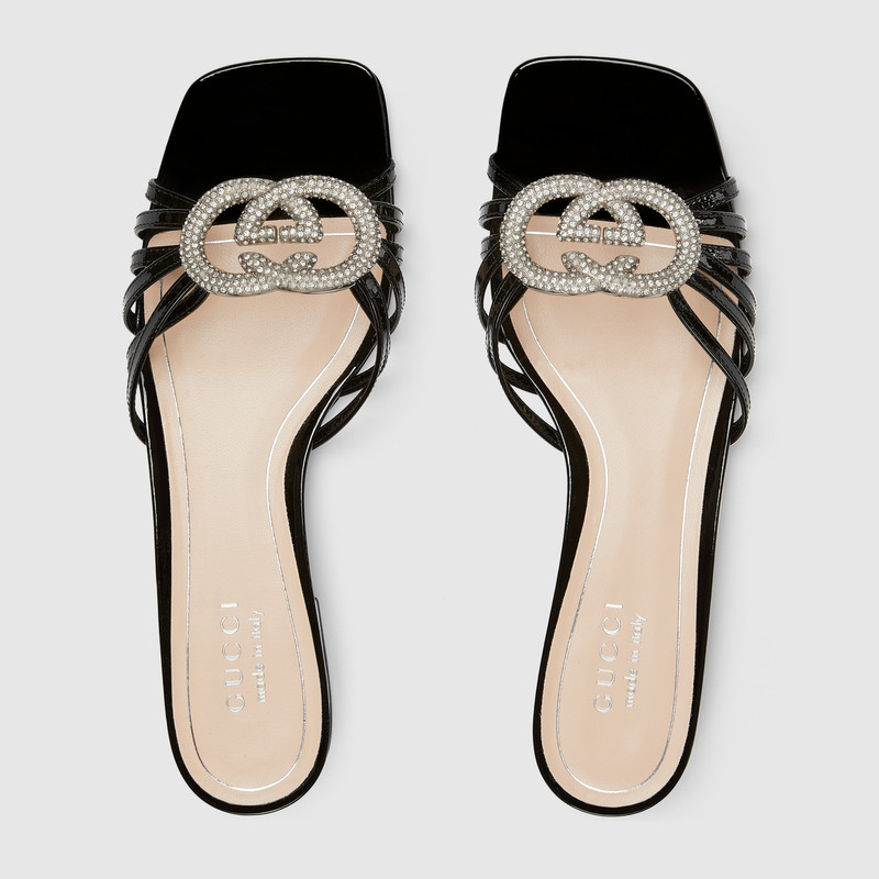 GUCCI Women's slide with crystal Interlocking G outlook