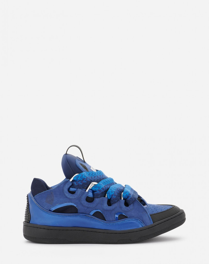 METALLIC LEATHER CURB SNEAKERS - 1