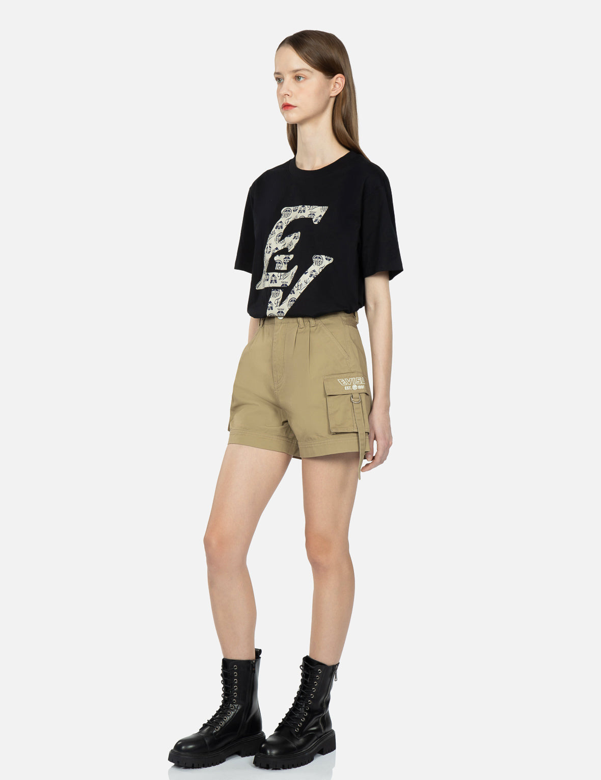 SEAGULL AND LOGO EMBROIDERY CARGO SHORTS - 3