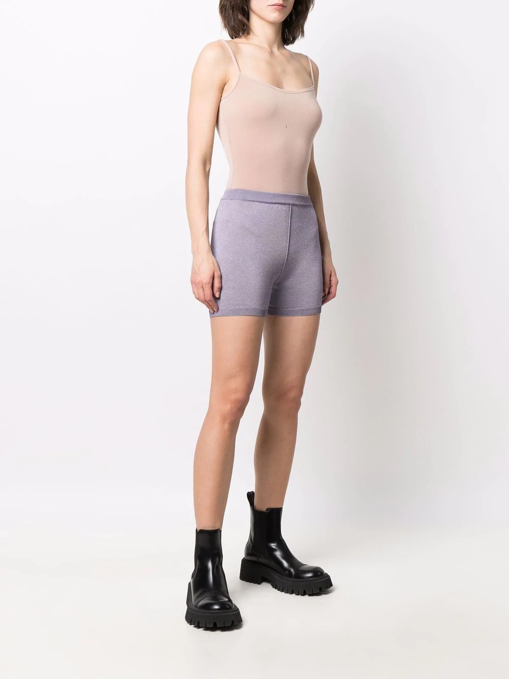 logo-plaque knitted shorts - 3