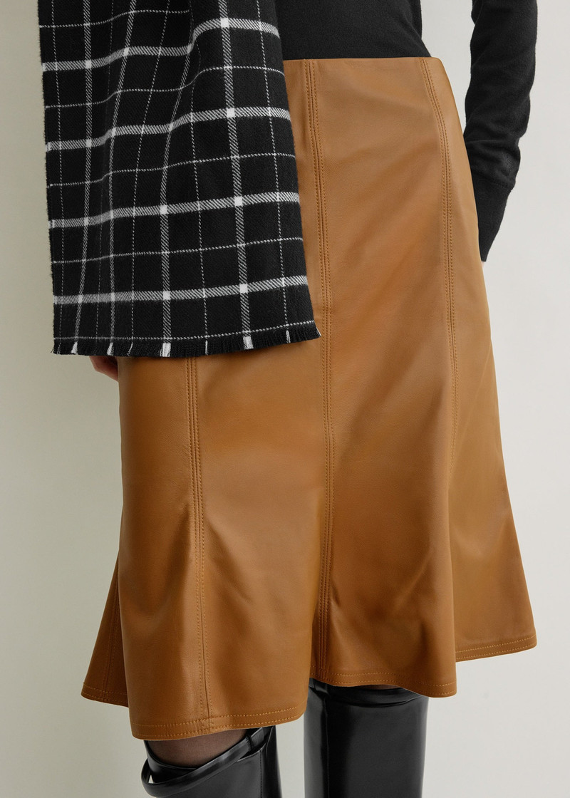 Fluted leather skirt copper 5