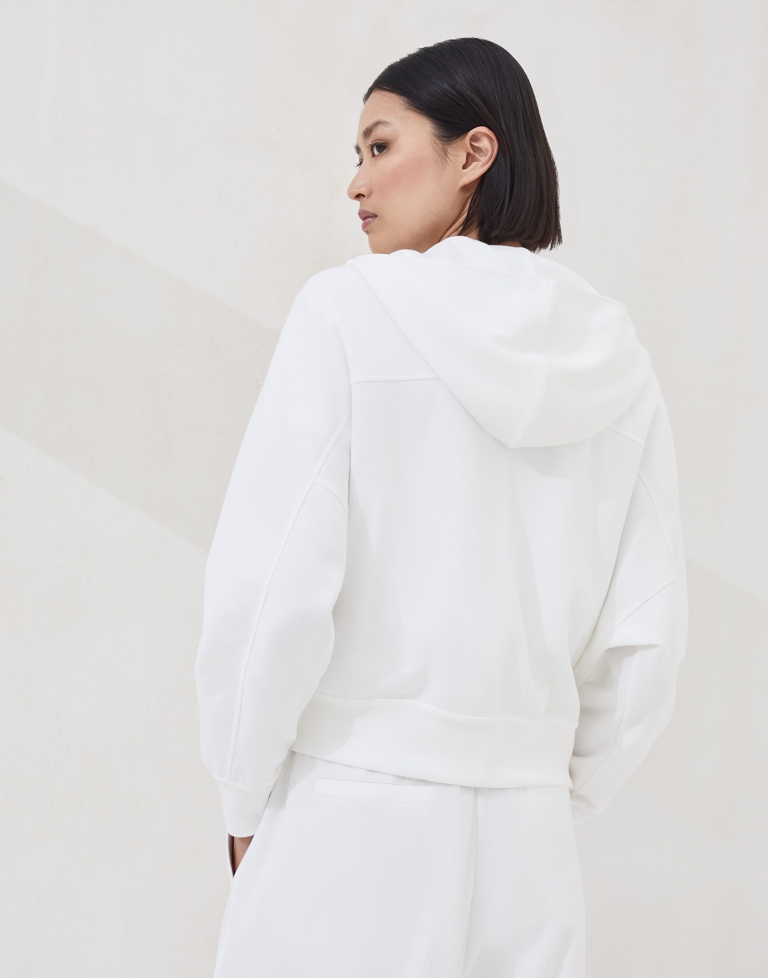 Techno cotton piqué hooded sweatshirt with logo - 2