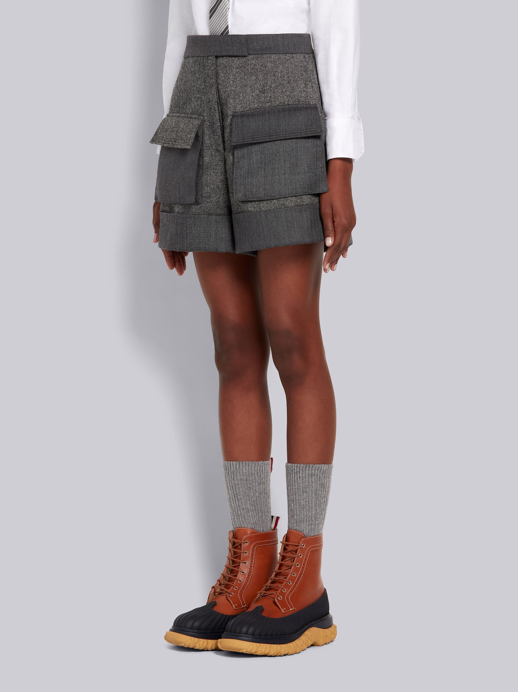 Silver Shetland Wool Front Pocket Norfolk Short - 2
