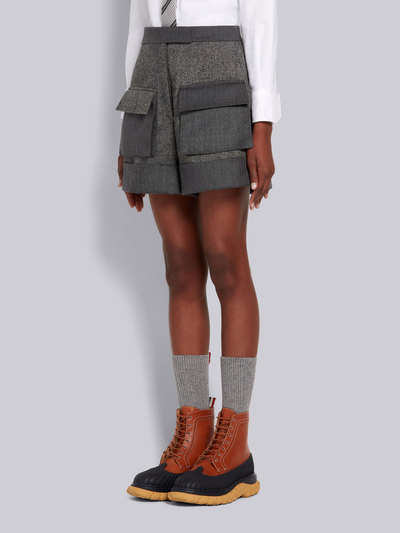 Thom Browne Silver Shetland Wool Front Pocket Norfolk Short outlook