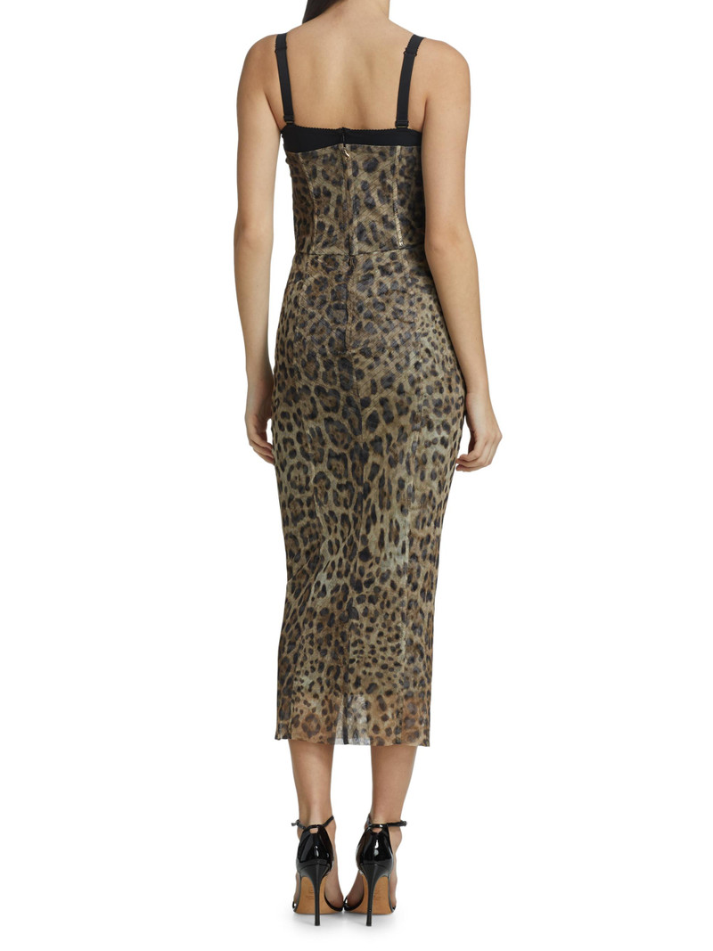 Women's Leopard-Print Tulle Pencil Midi Dress - Leopard 5
