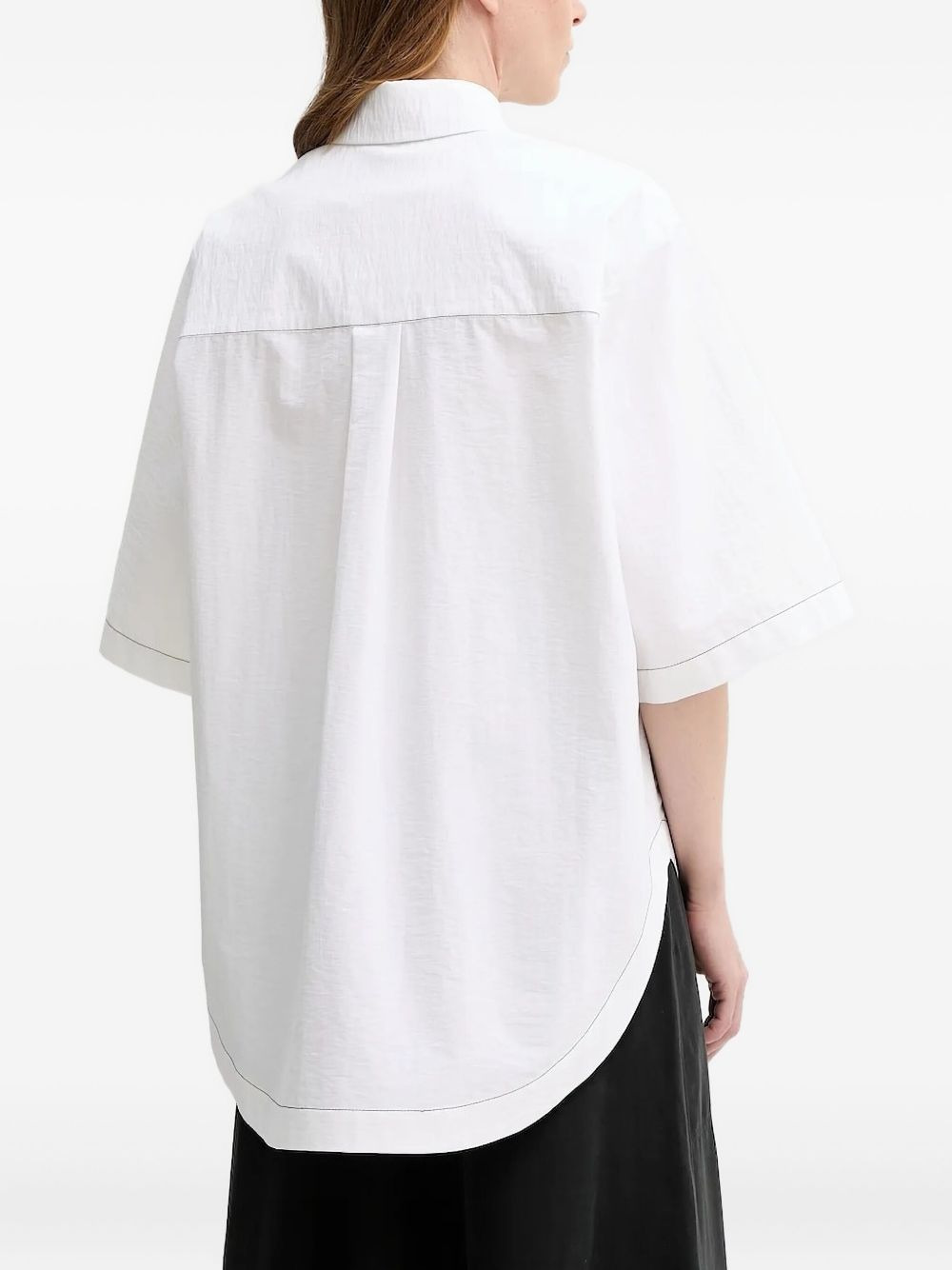 short-sleeve curved hem shirt - 3