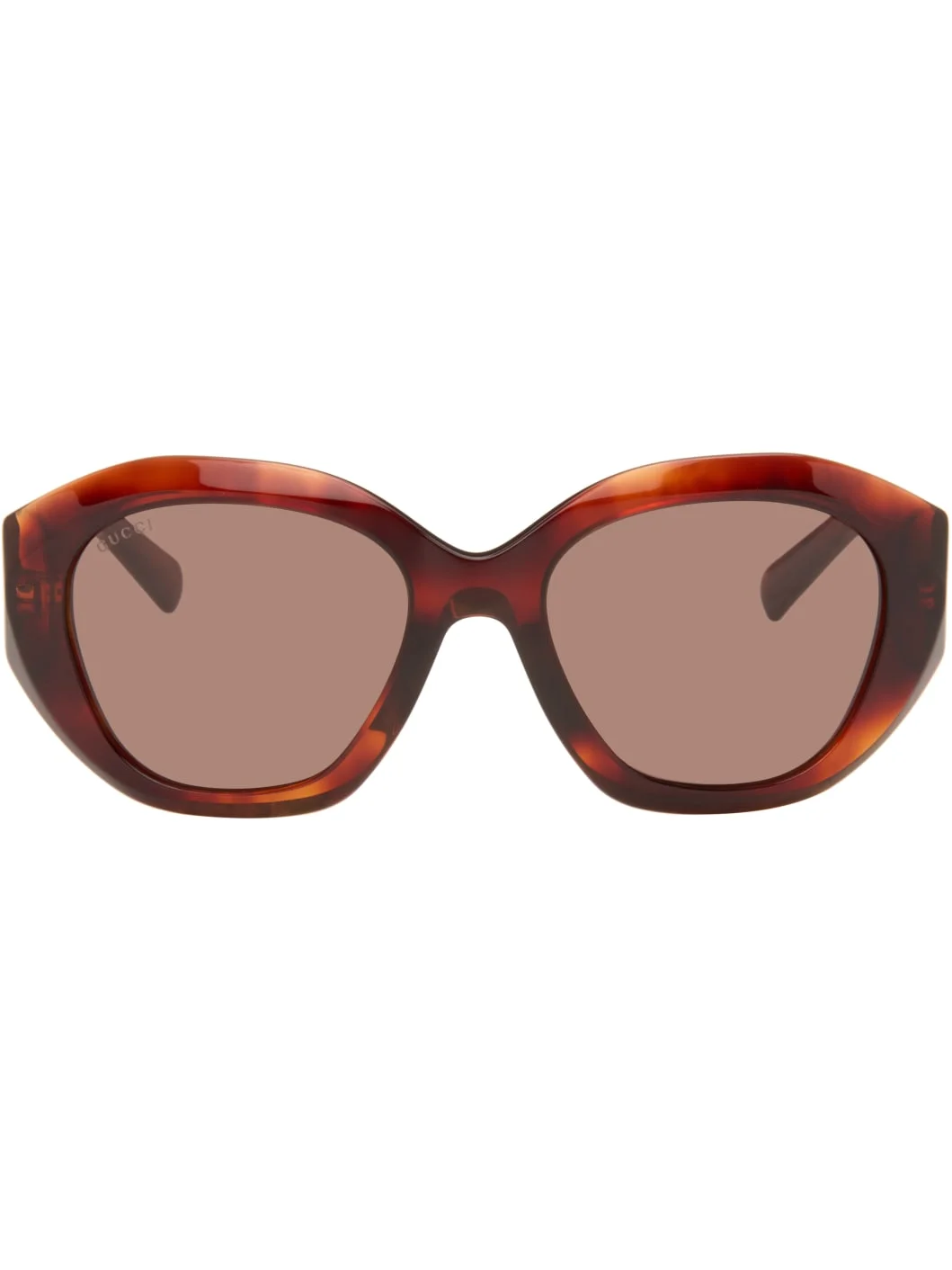 Brown Geometric-Frame Sunglasses - 1