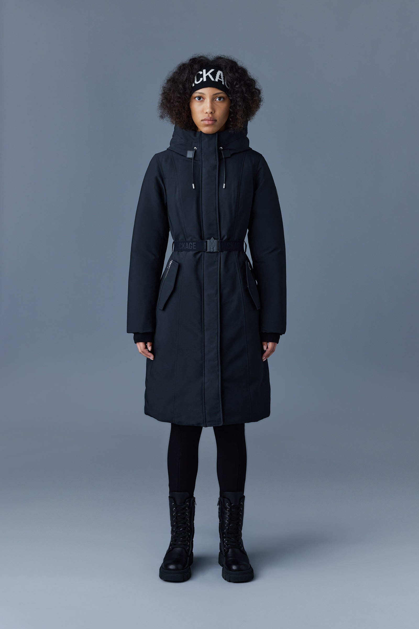 KAILYN flared down coat with hood for ladies - 2