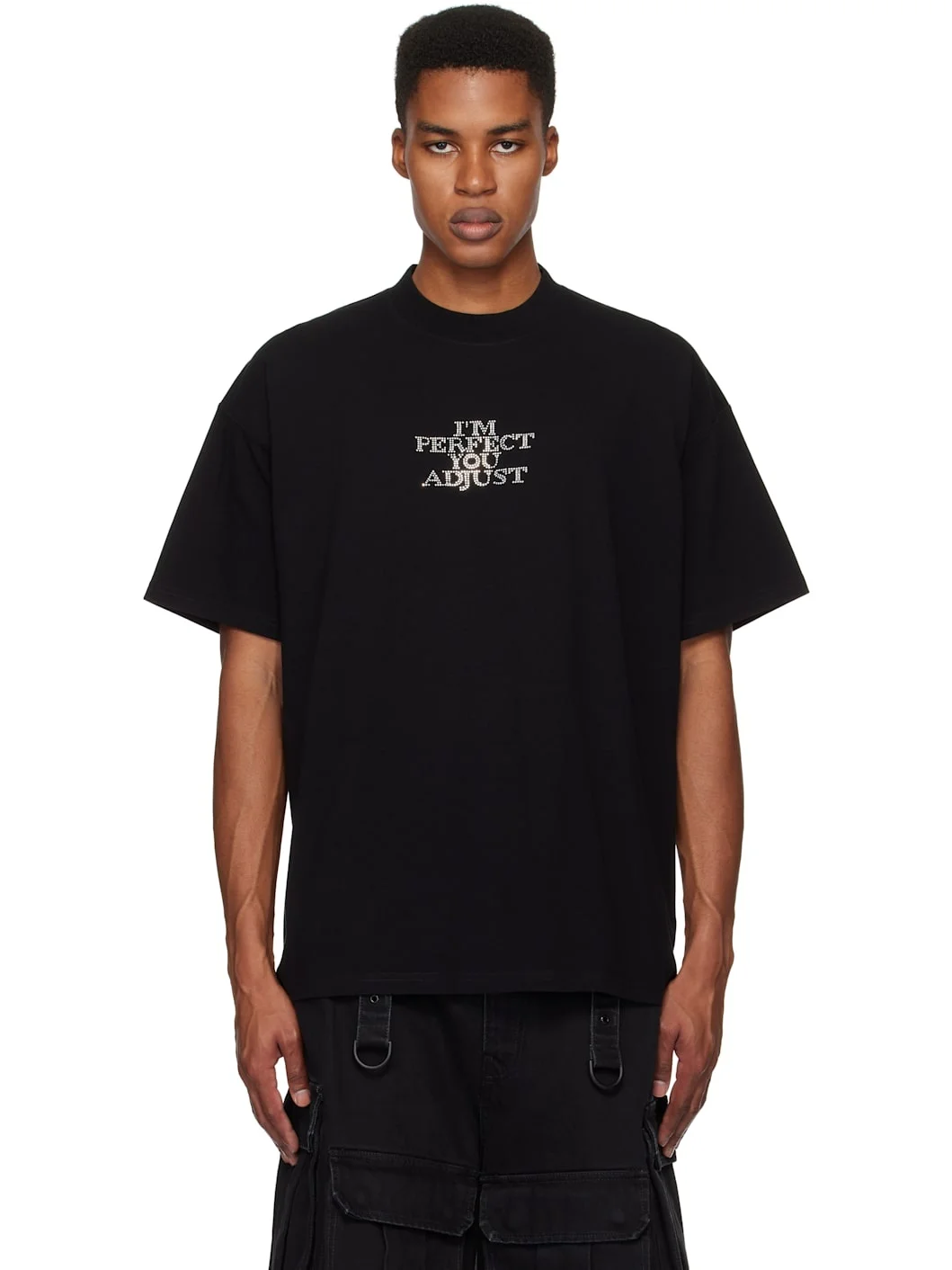 Black 'I'm Perfect You Adjust' Regular T-shirt - 1
