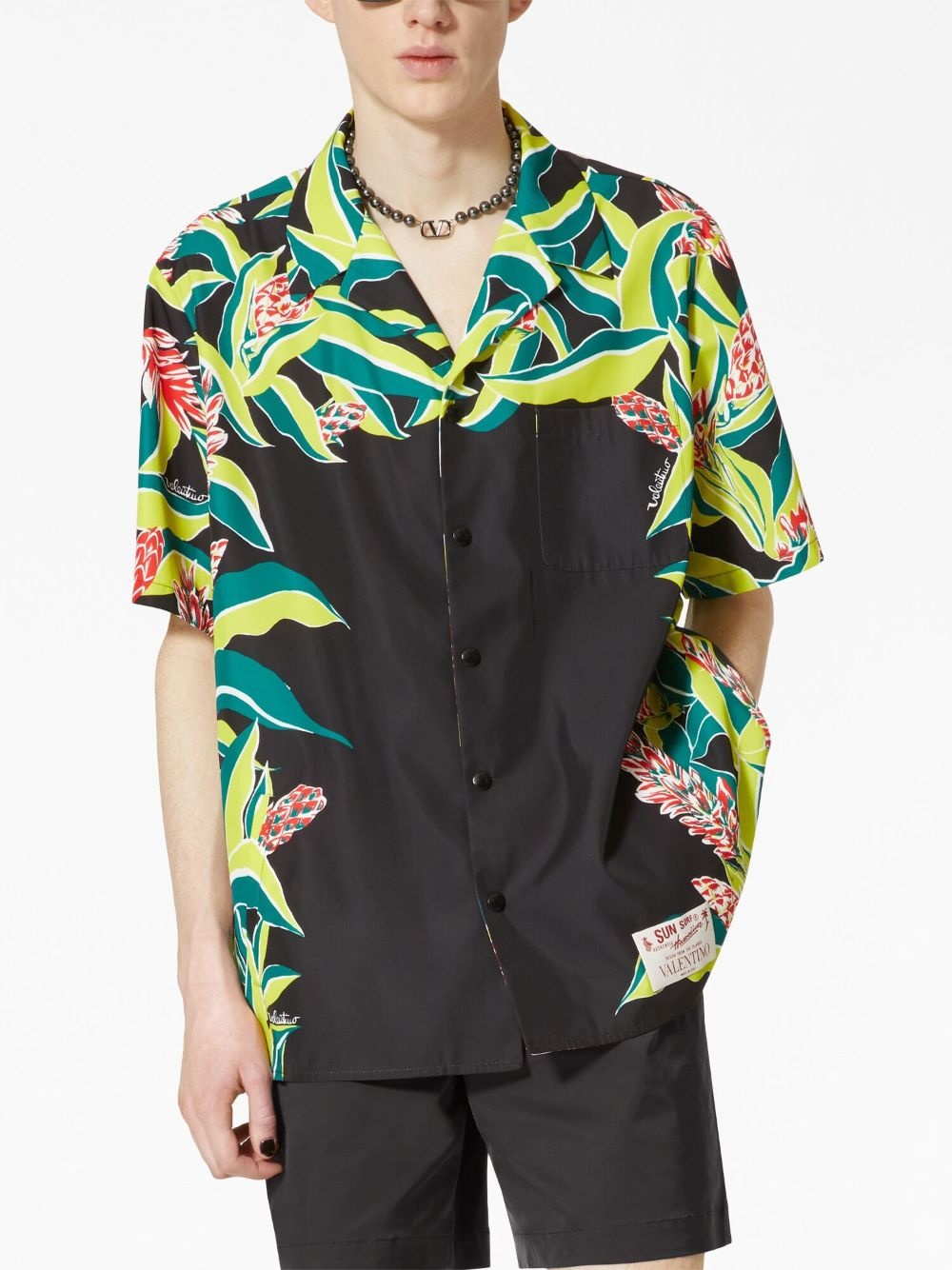 Volcano-print short-sleeve shirt - 3