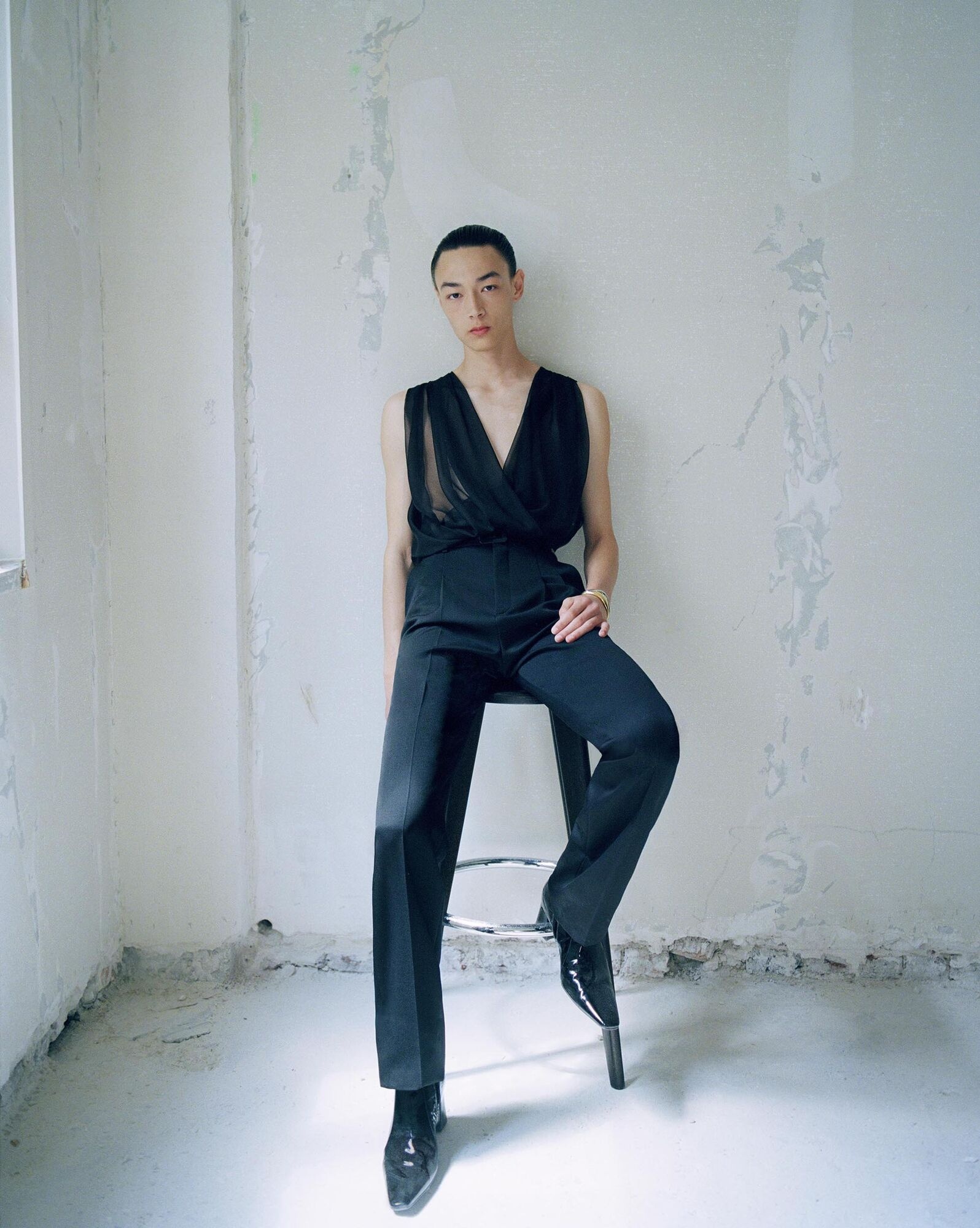 wrap top in silk muslin - 2