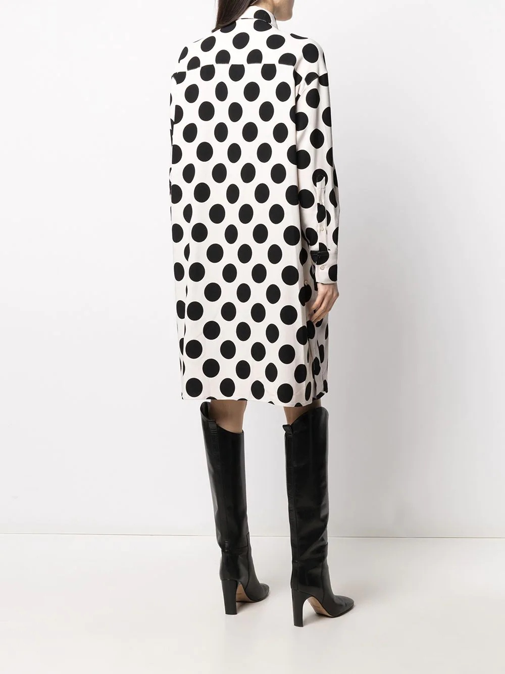 polka-dot pattern shirt dress - 4