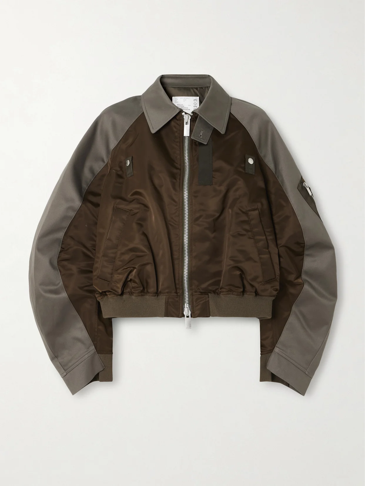 Cotton-canvas And Shell Bomber Jacket - 1