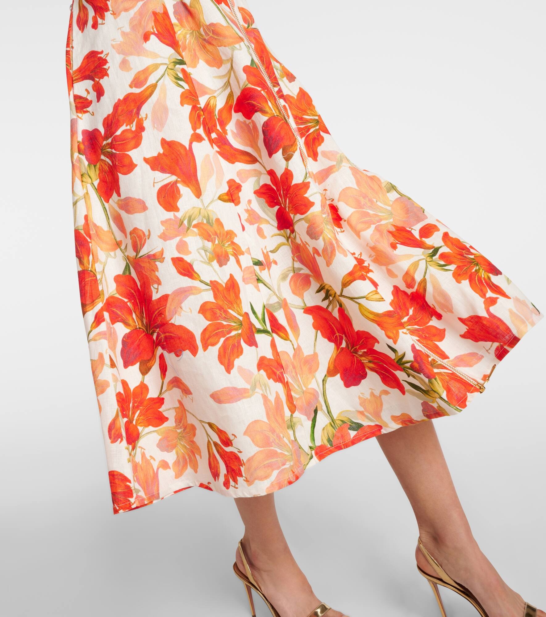 Tranquillity floral linen midi dress - 5