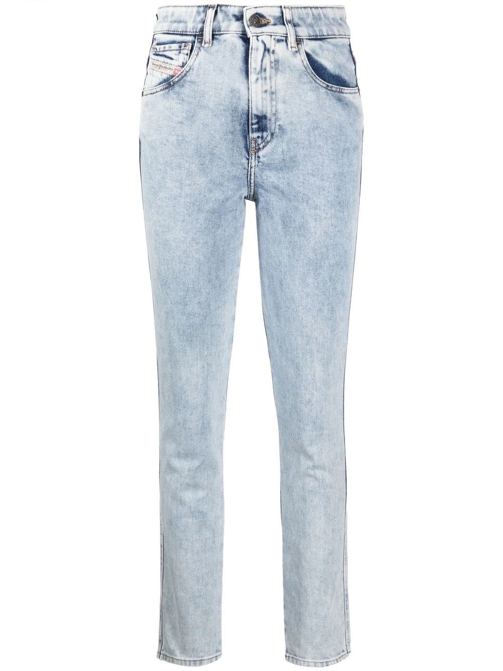 skinny-cut bleached jeans - 1