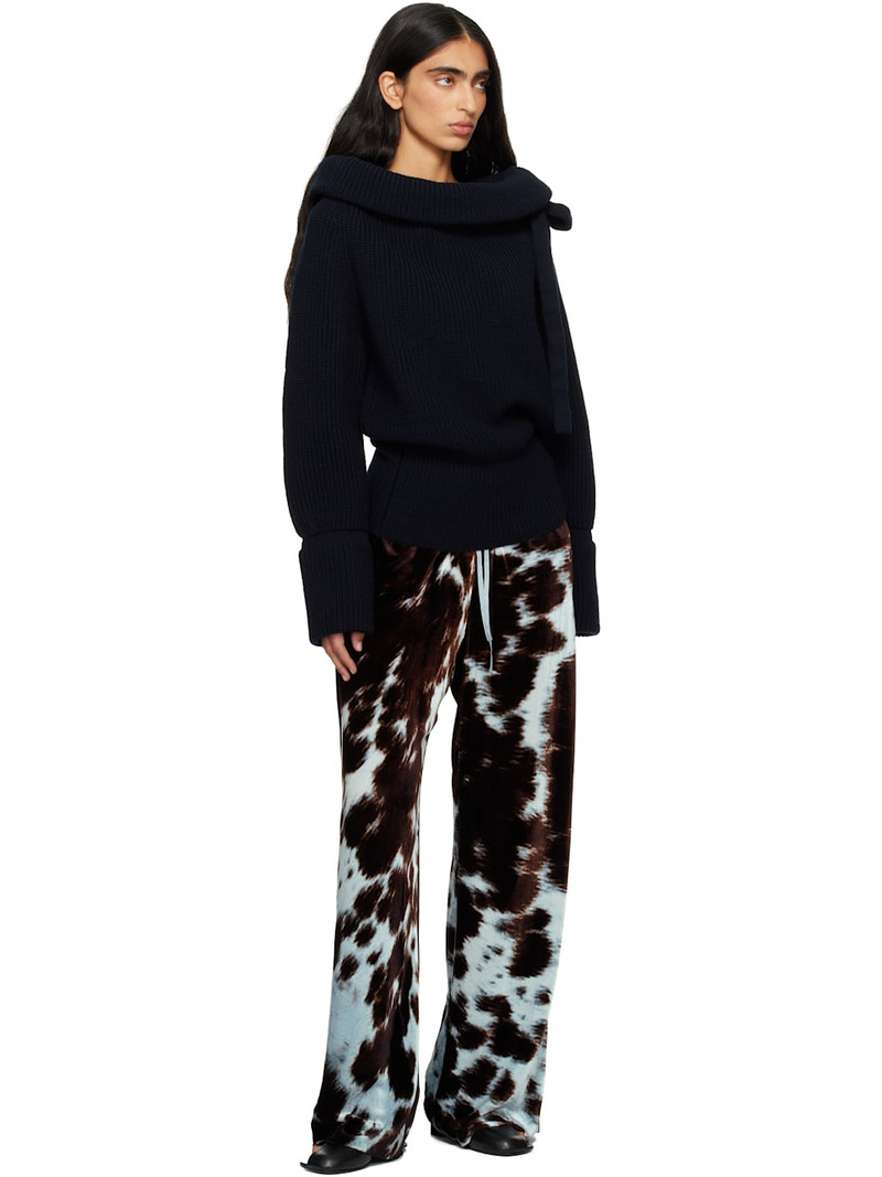 Dries Van Noten Navy Drawstring Turtleneck outlook