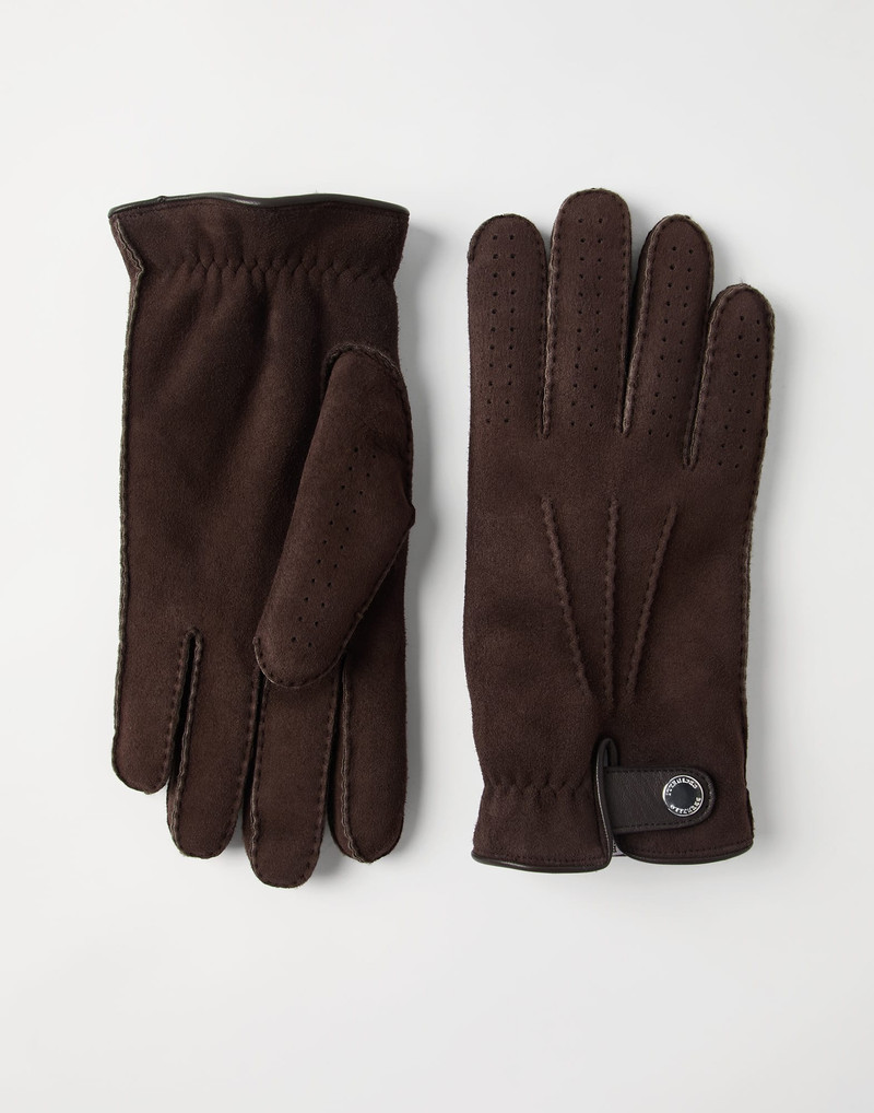 Suede shearling gloves 1
