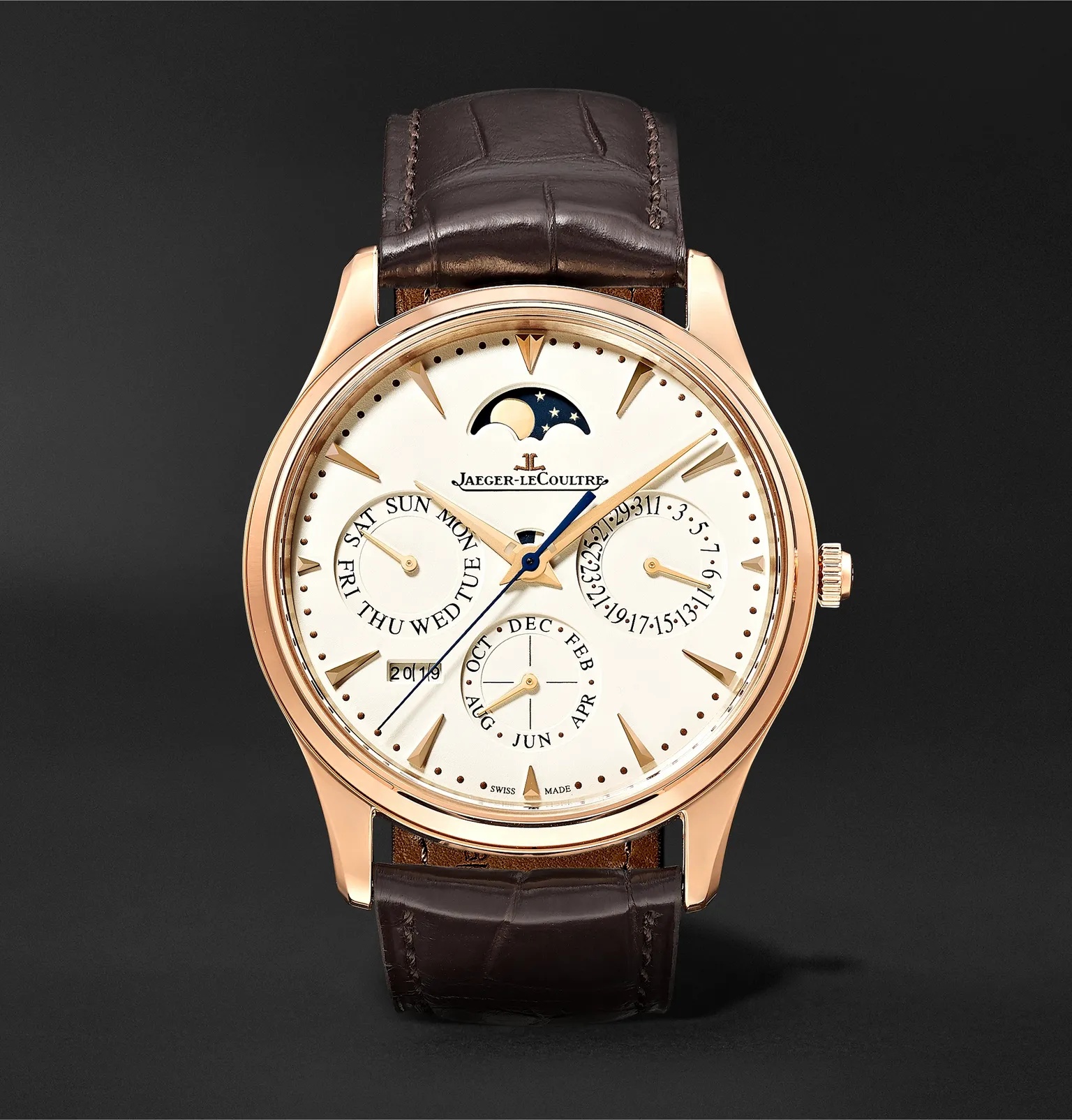 Master Ultra Thin Perpetual Automatic 39mm 18-Karat Rose Gold and Alligator Watch, Ref. No. 1302520 - 1