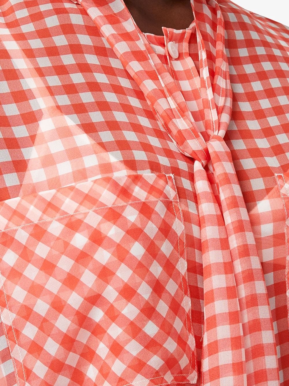 gingham pussy-bow blouse - 5