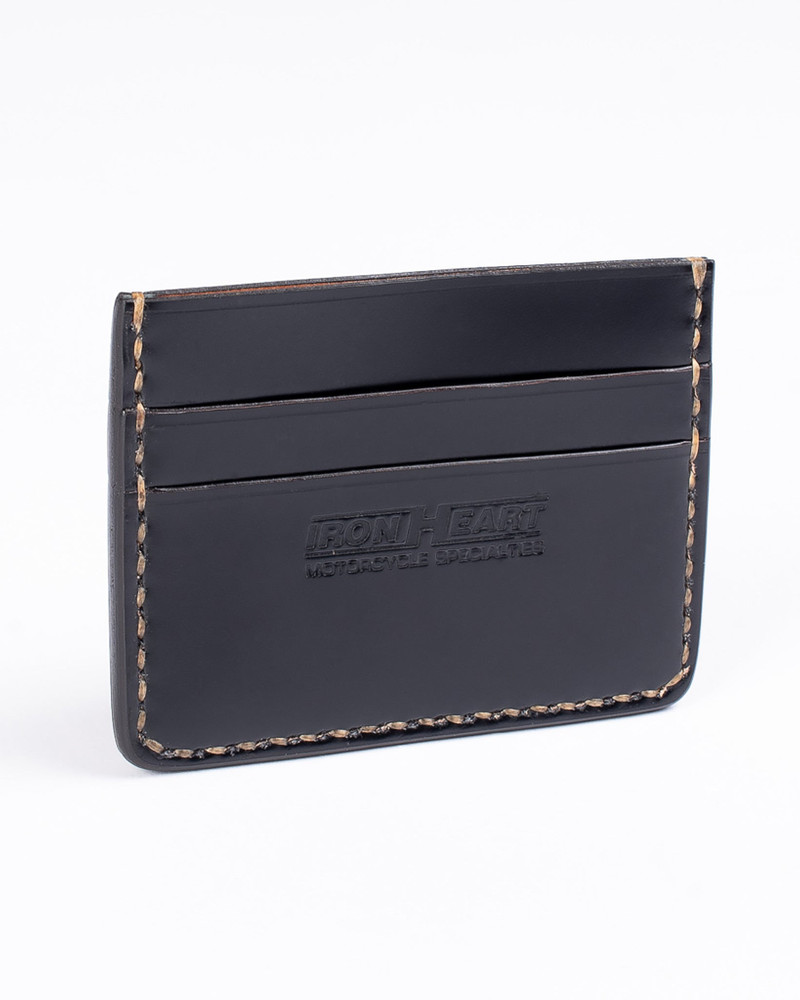 Iron Heart IHG-089-BLK Shell Cordovan Card Holder - Black outlook