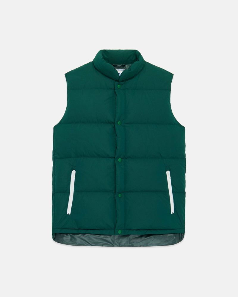 BOTTLE GREEN DOWN PUFFER VEST - TRIM FIT 1