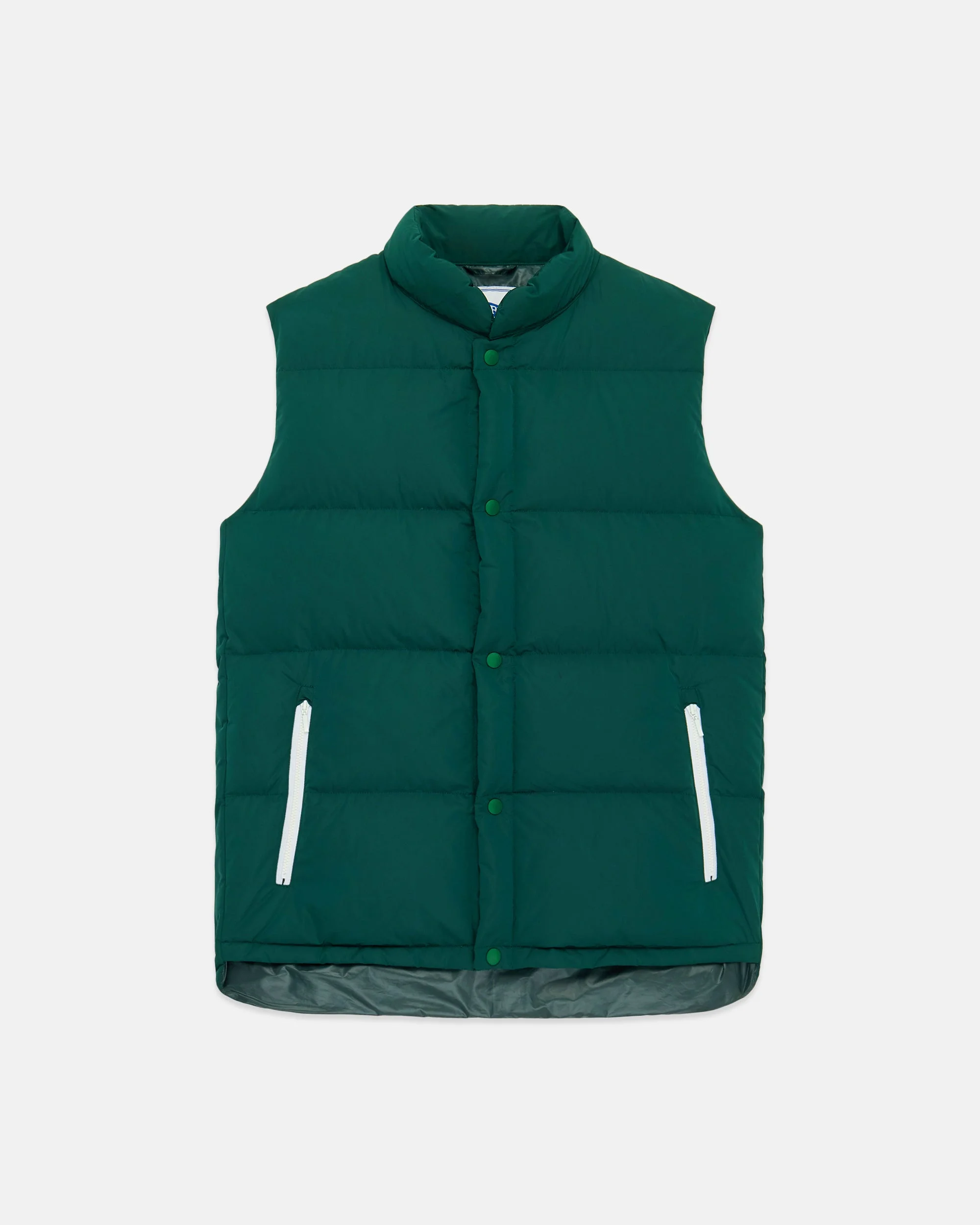 BOTTLE GREEN DOWN PUFFER VEST - TRIM FIT - 1