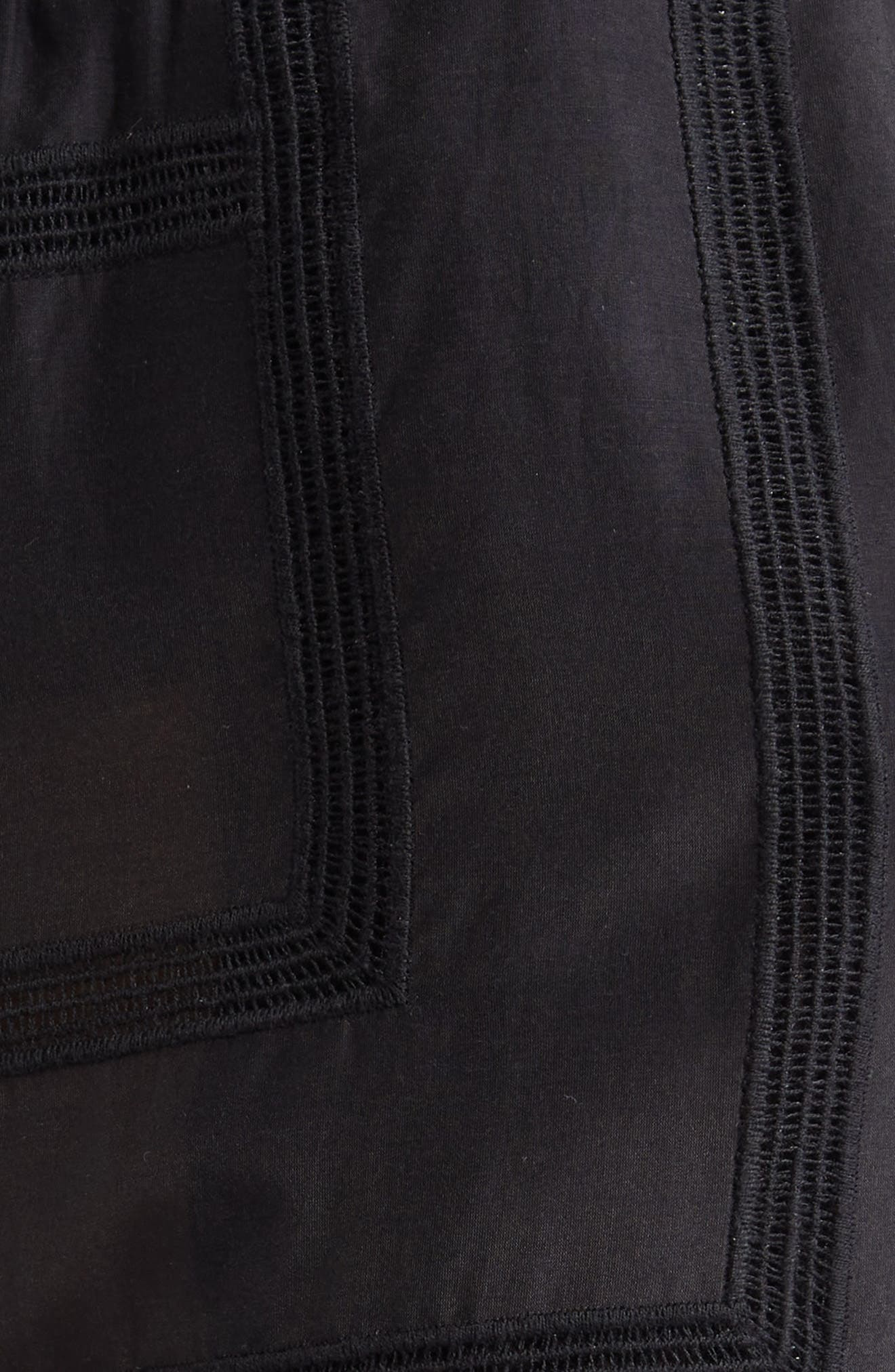TOTEME Monogram Open Stitch Organic Cotton & Silk PJ Bottoms in Black at Nordstrom - 7