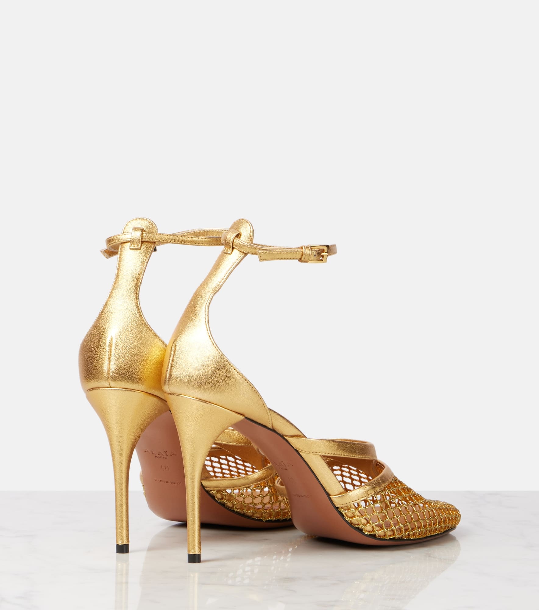 Infradito Fishnet 90 leather pumps - 2