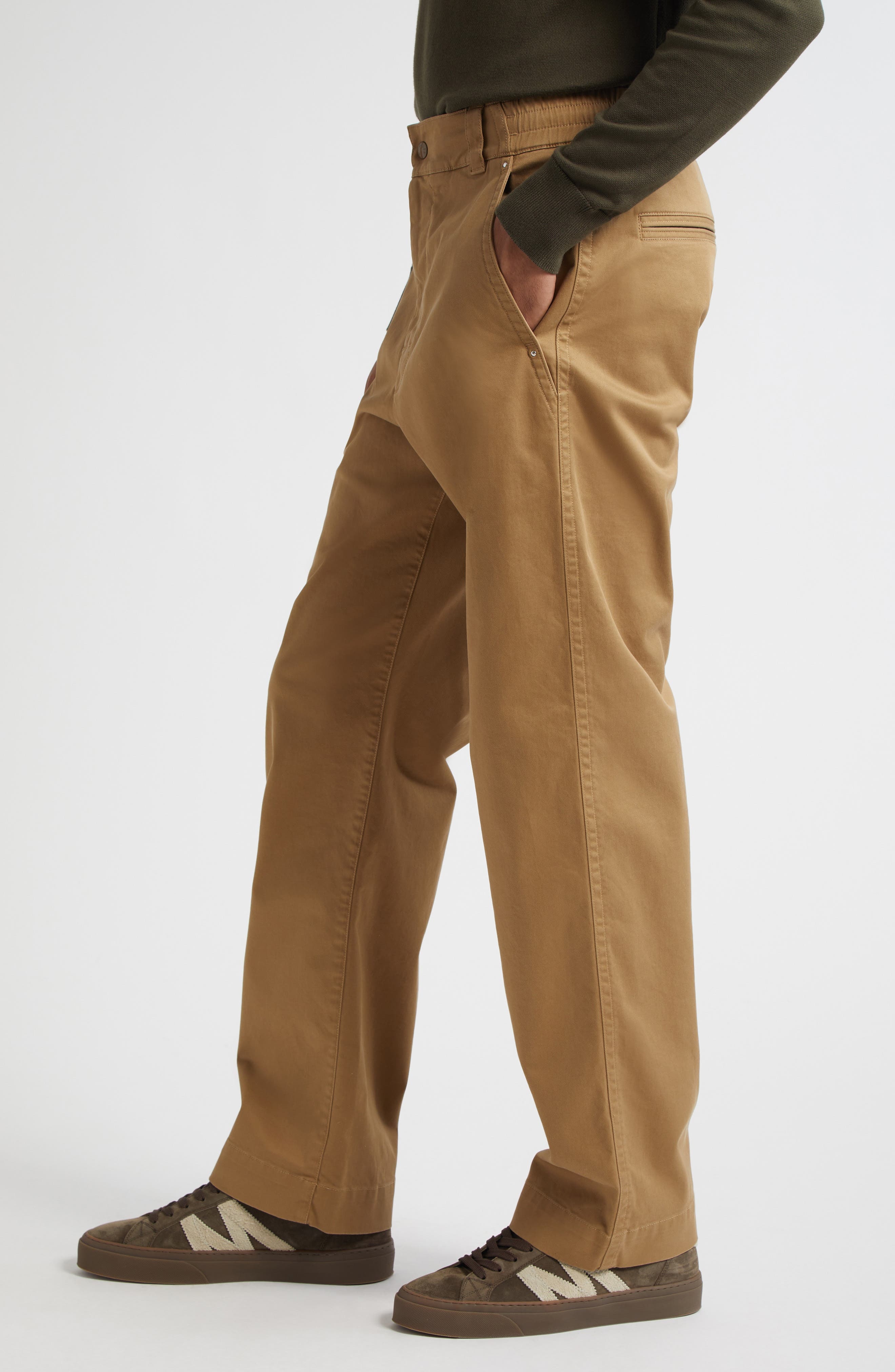 Moncler Cotton Stretch Gabardine Pants in Dijon at Nordstrom - 4