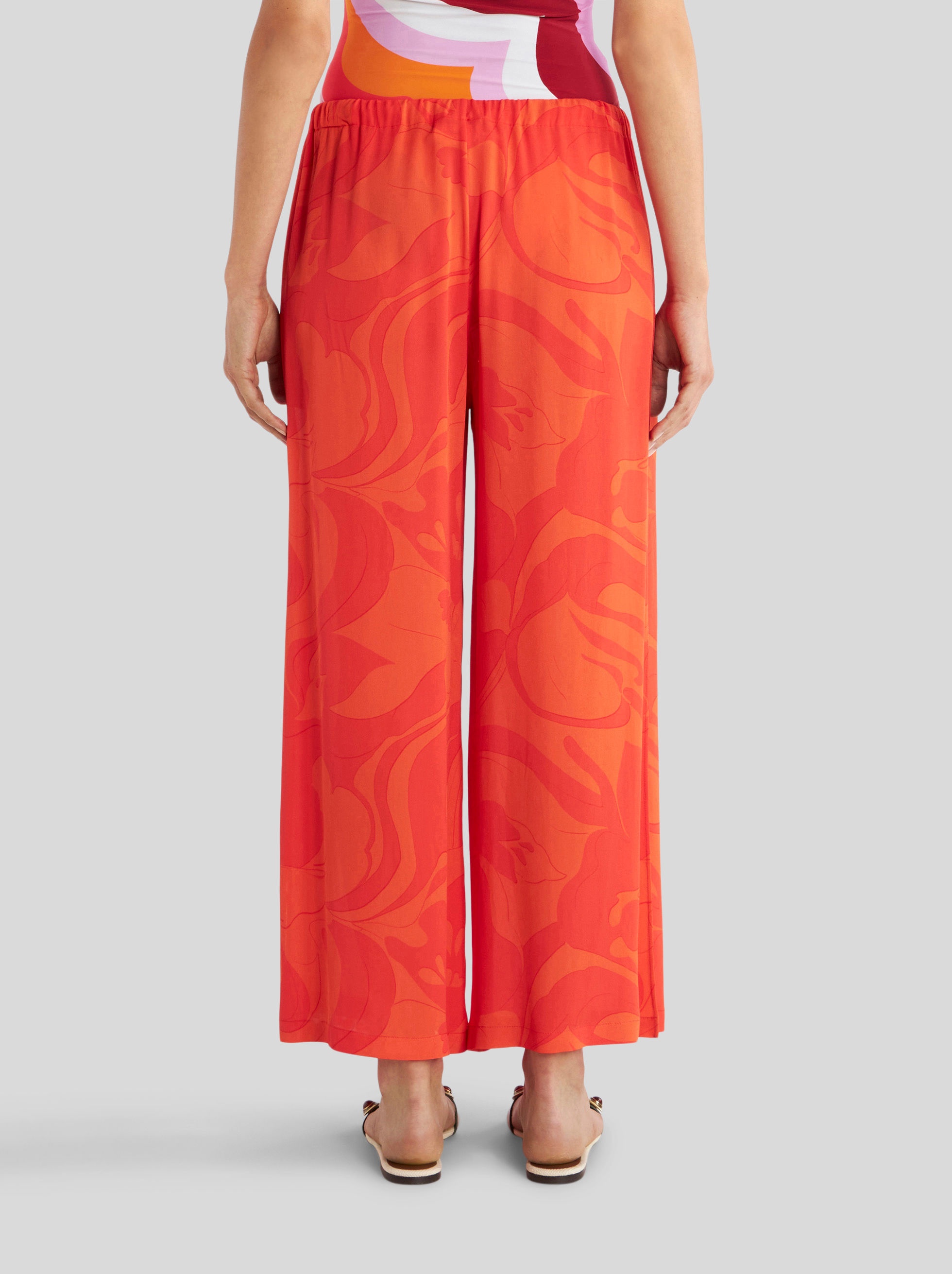 TROUSERS WITH FLORAL WAVES - 4