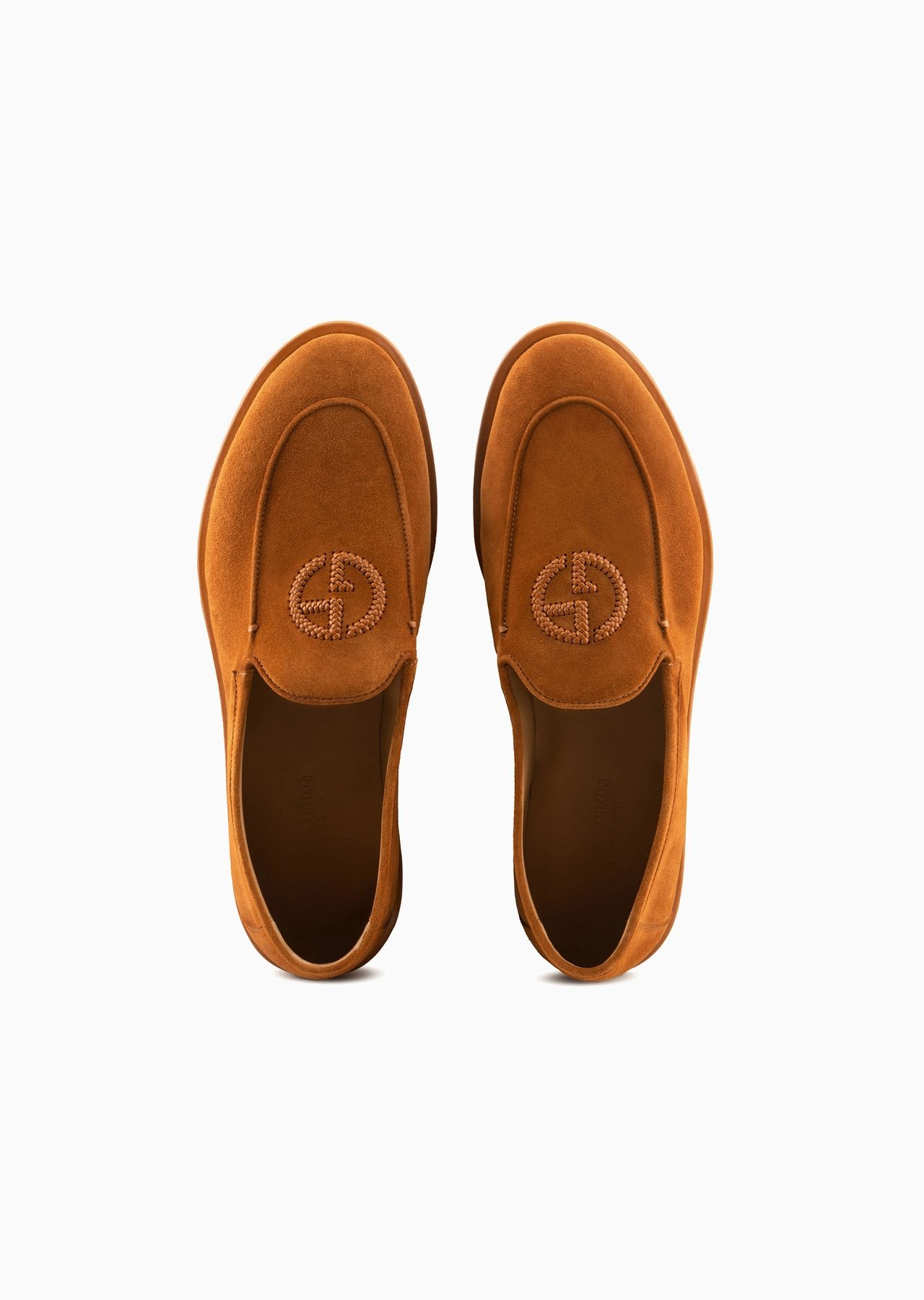 Suede loafers with embroidered logo - 3