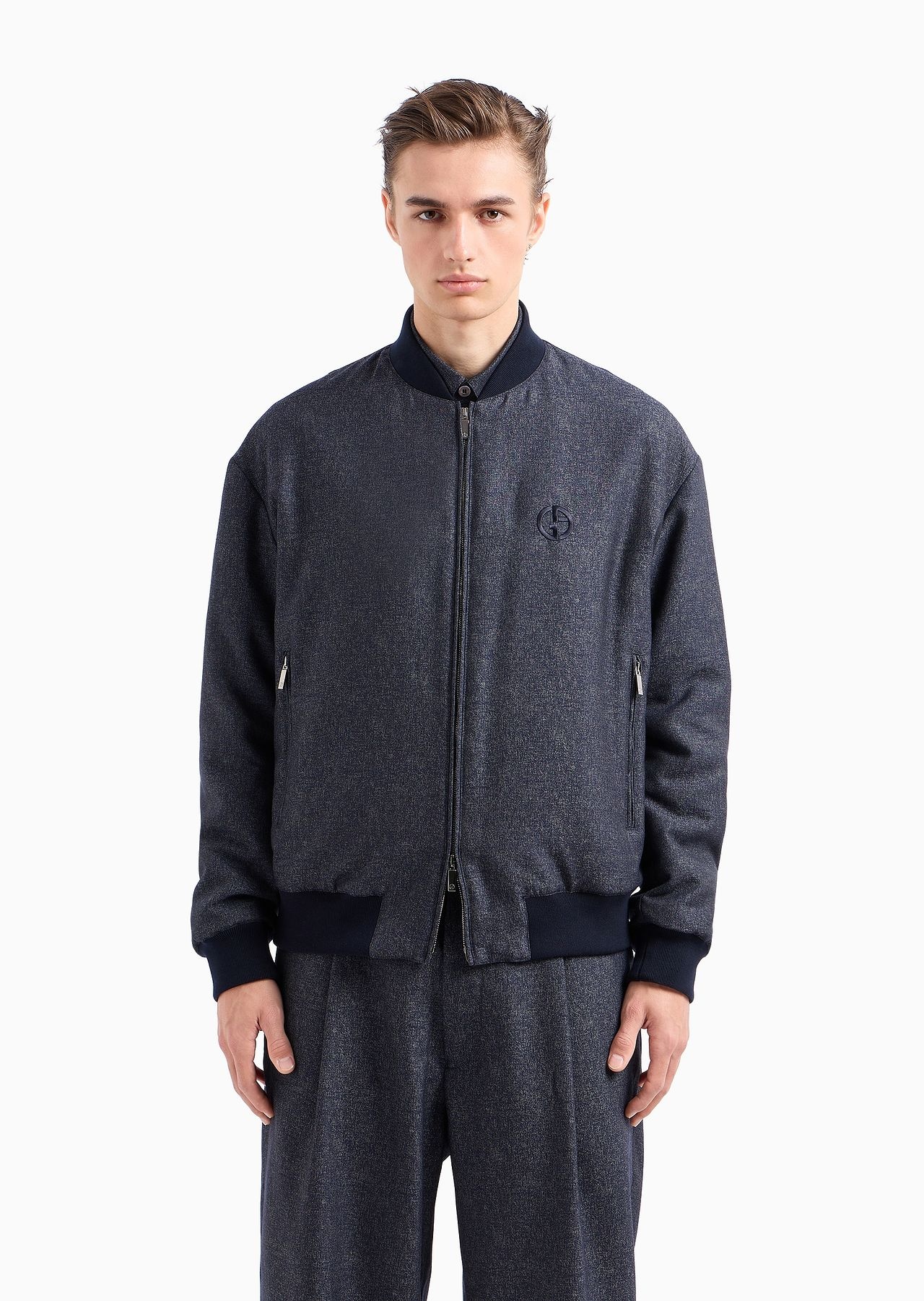 Denim Collection blouson in virgin wool, viscose and silk - 2